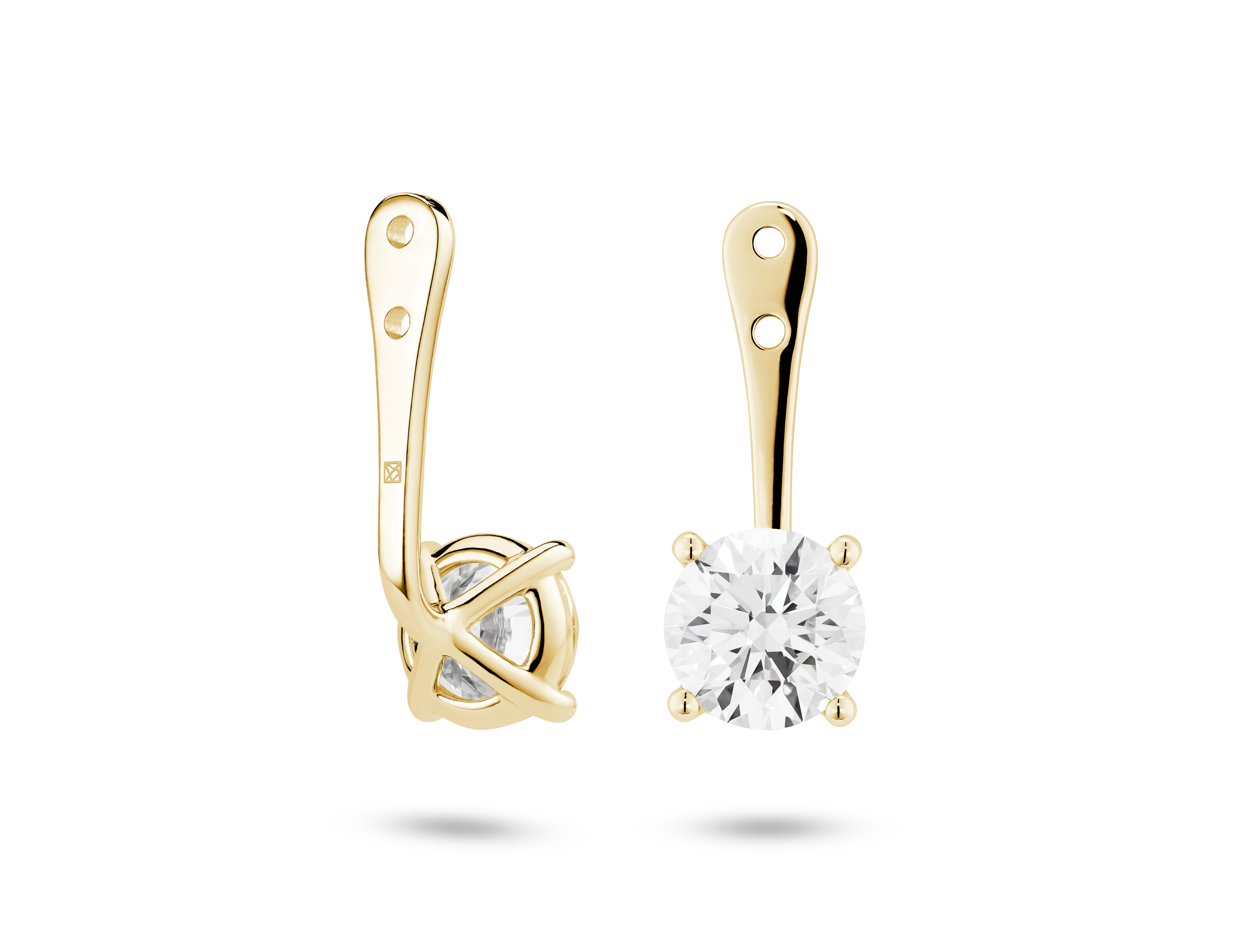 Lab-Grown Diamond 2ct. tw. Round Brilliant Solitaire Ear Jacket Earrings | White