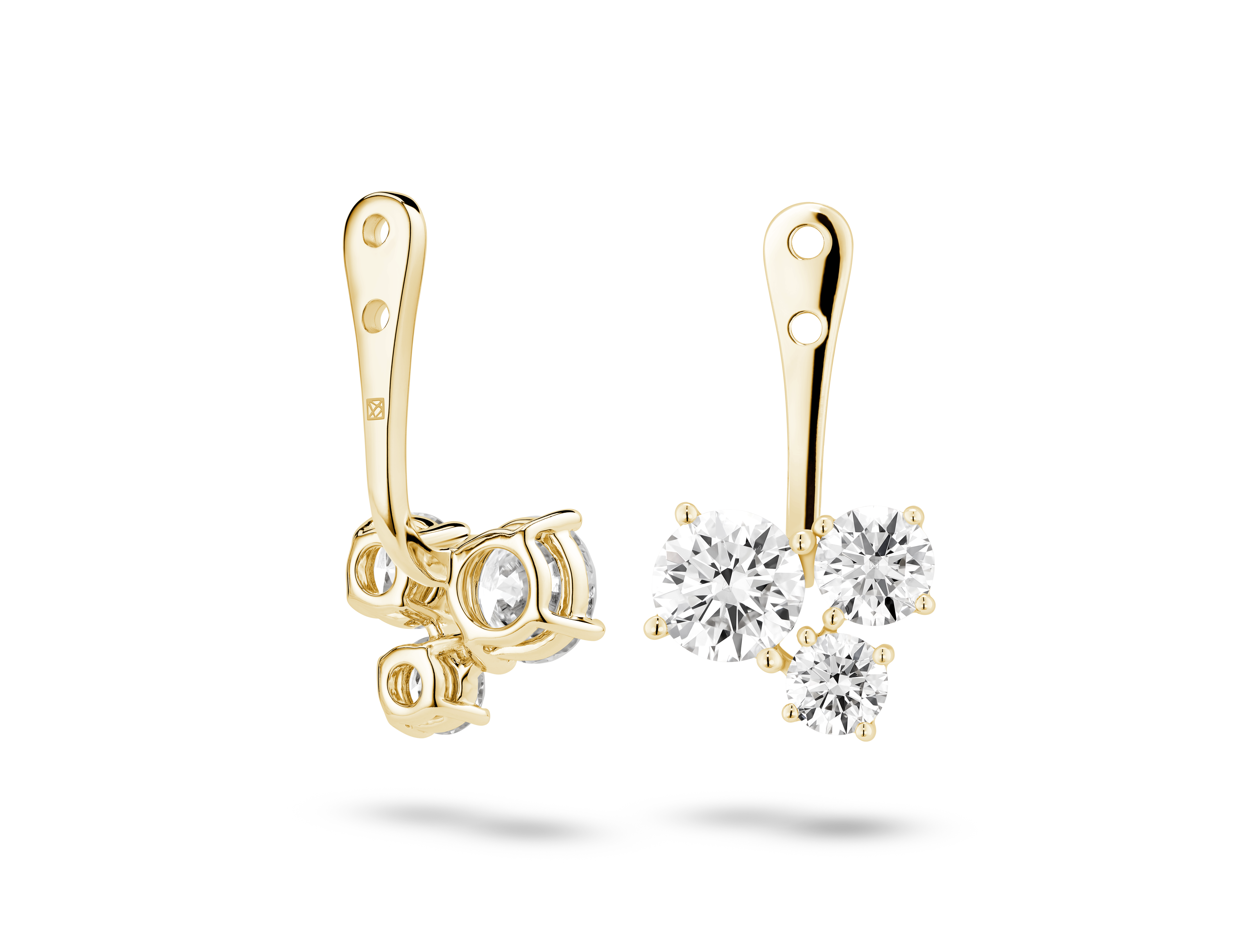 Lab-Grown Diamond 1⅘ct. tw. Round Brilliant Cluster Ear Jacket Earrings | White