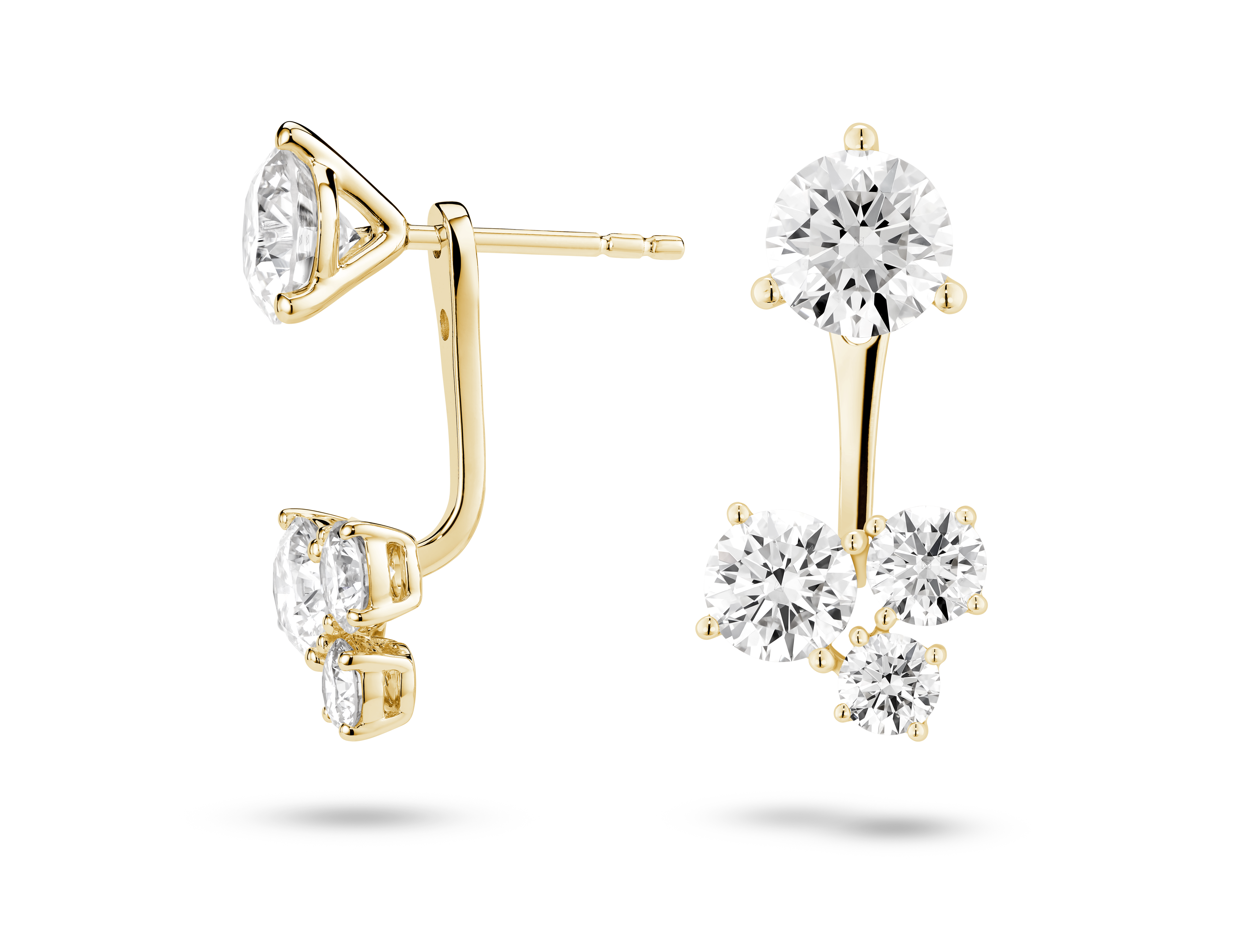 Lab-Grown Diamond 1⅘ct. tw. Round Brilliant Cluster Ear Jacket Earrings | White