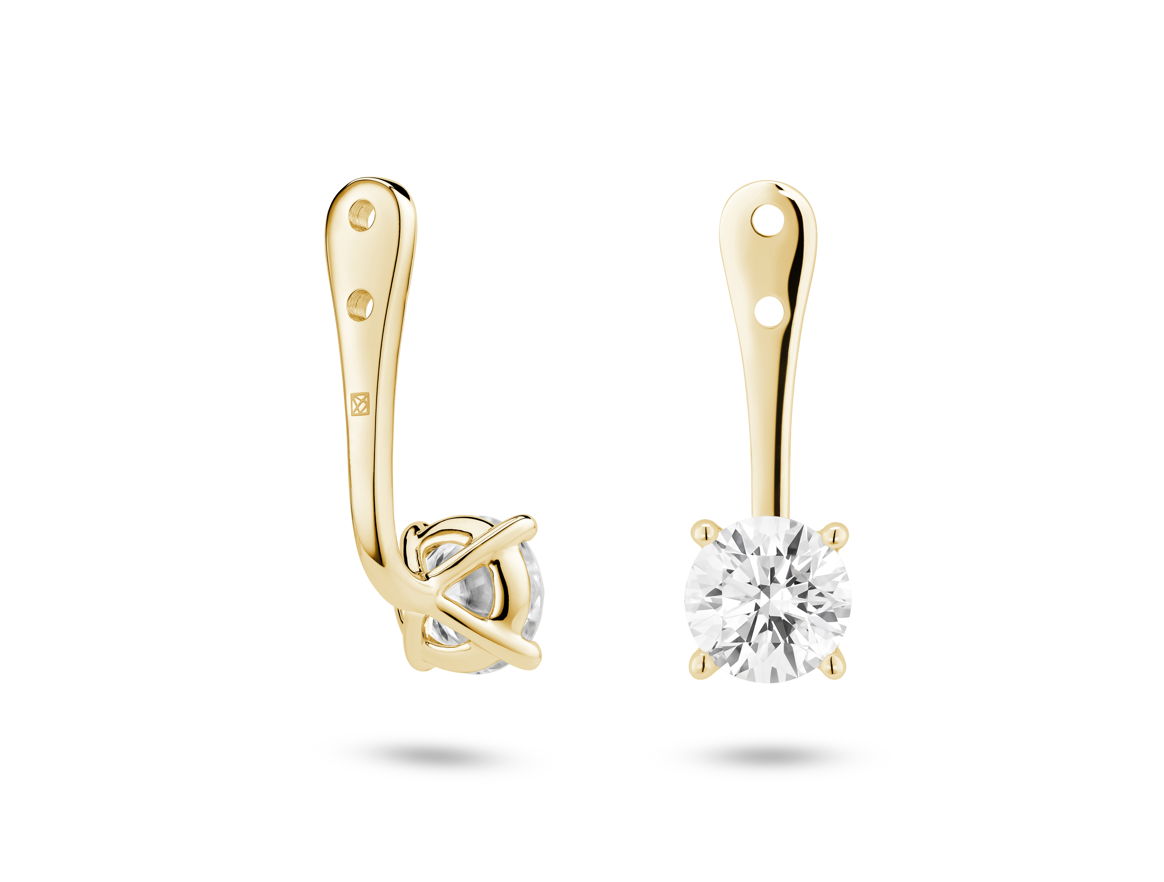 Lab-Grown Diamond 1ct. tw. Round Brilliant Solitaire Ear Jacket Earrings | White