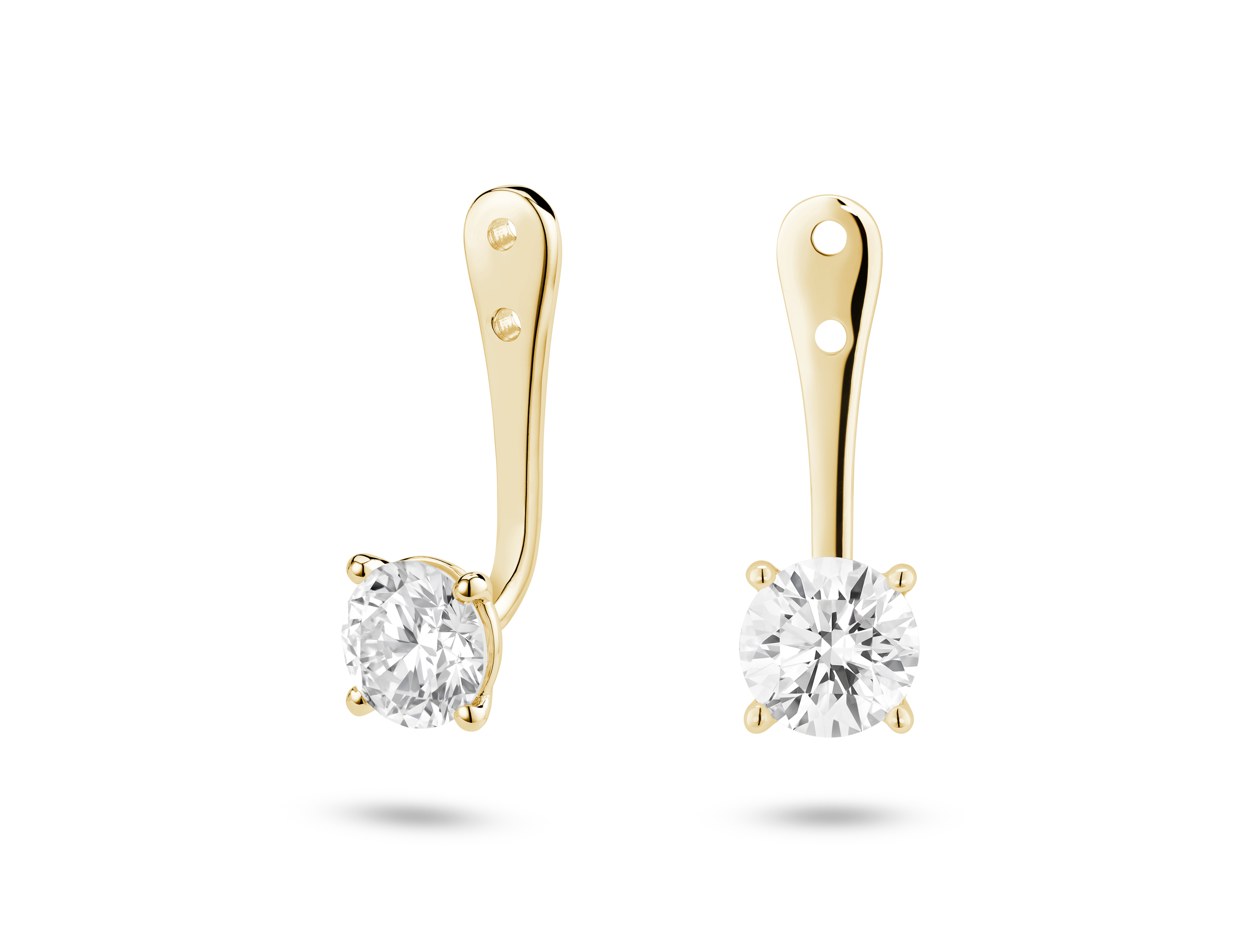 Lab-Grown Diamond 1ct. tw. Round Brilliant Solitaire Ear Jacket Earrings | White