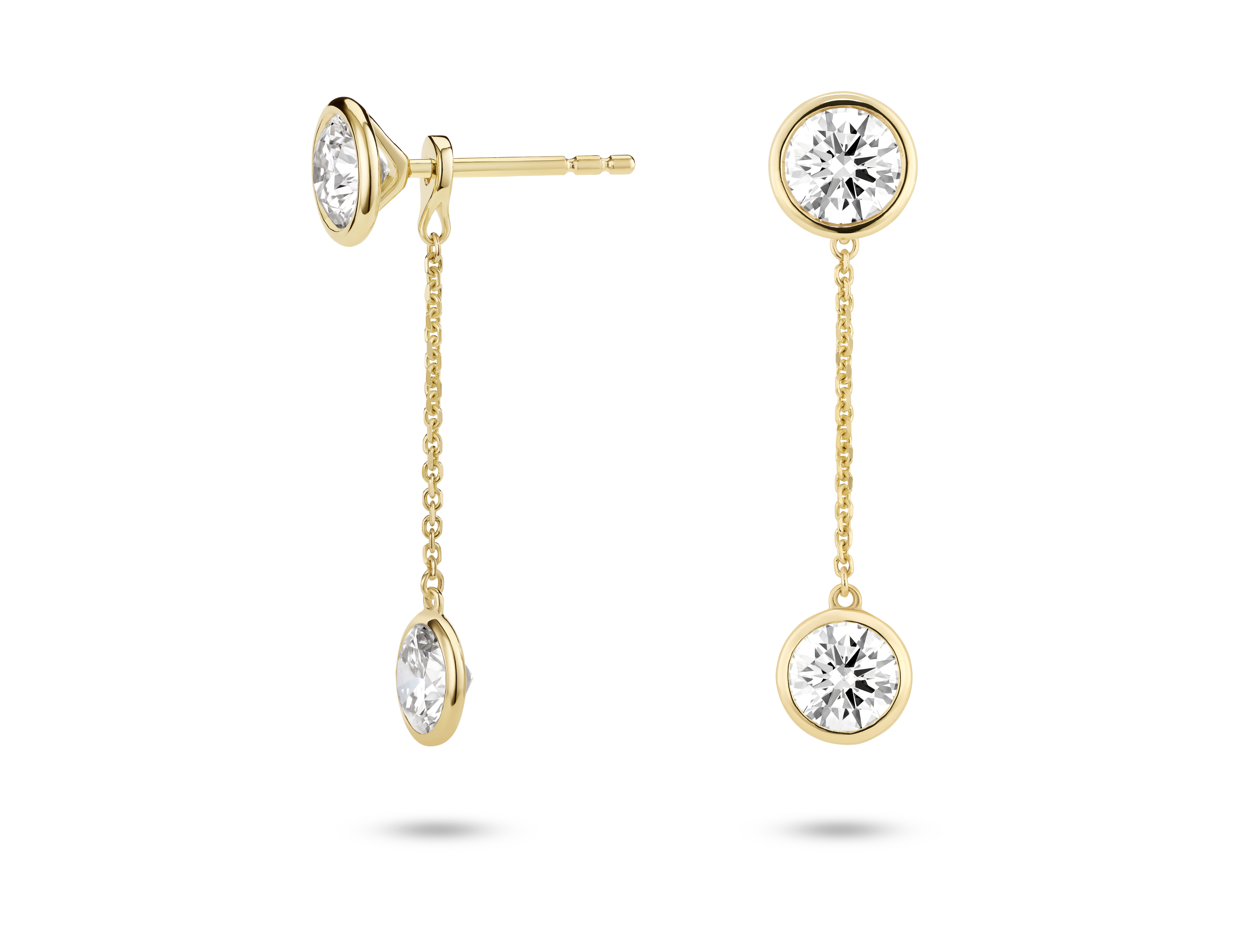 Lab-Grown Diamond 1ct. tw. Round Brilliant Bezel Ear Jacket Earrings | White