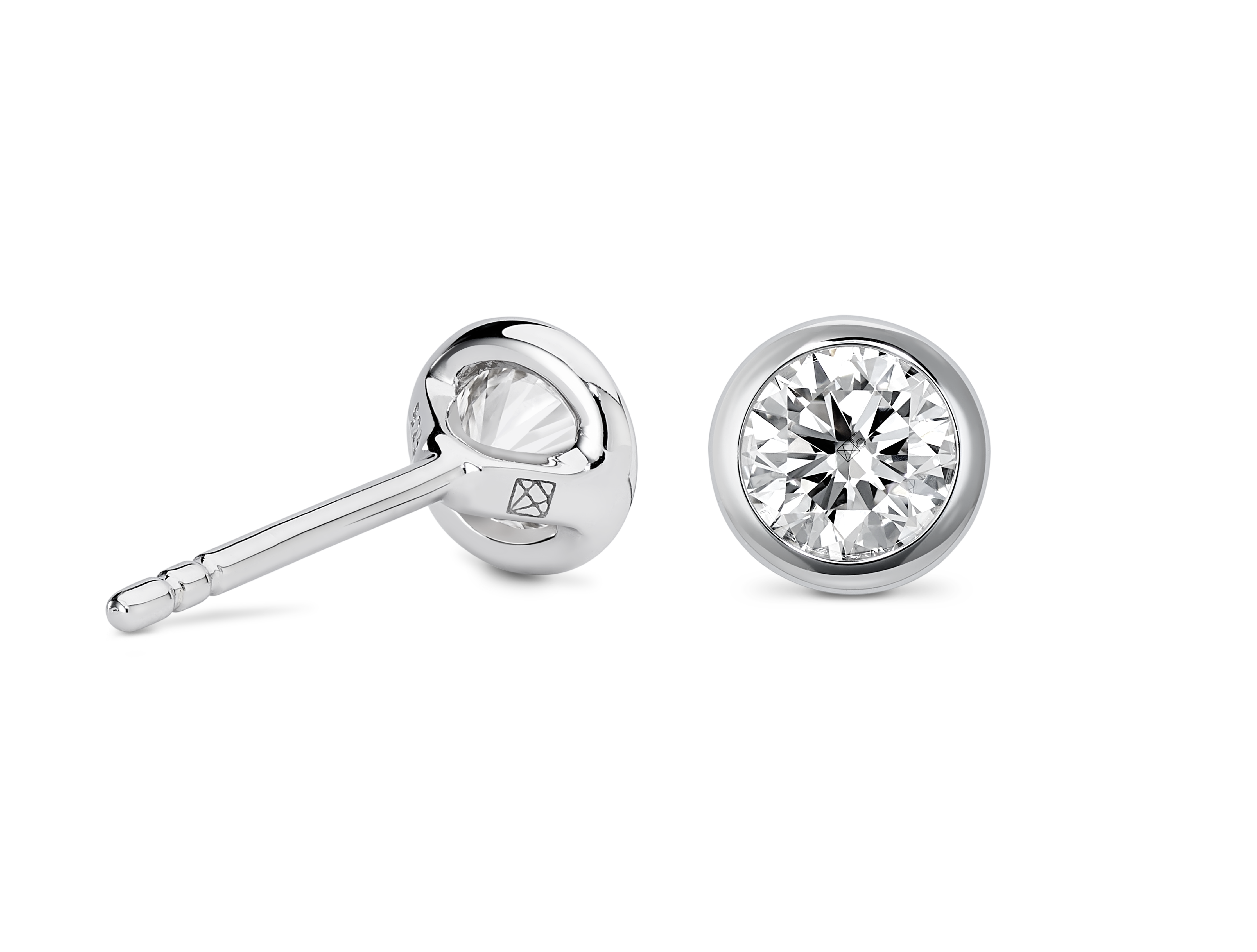 Basics Lab-Grown Diamond ½ct. tw. Round Brilliant Bezel Studs | White