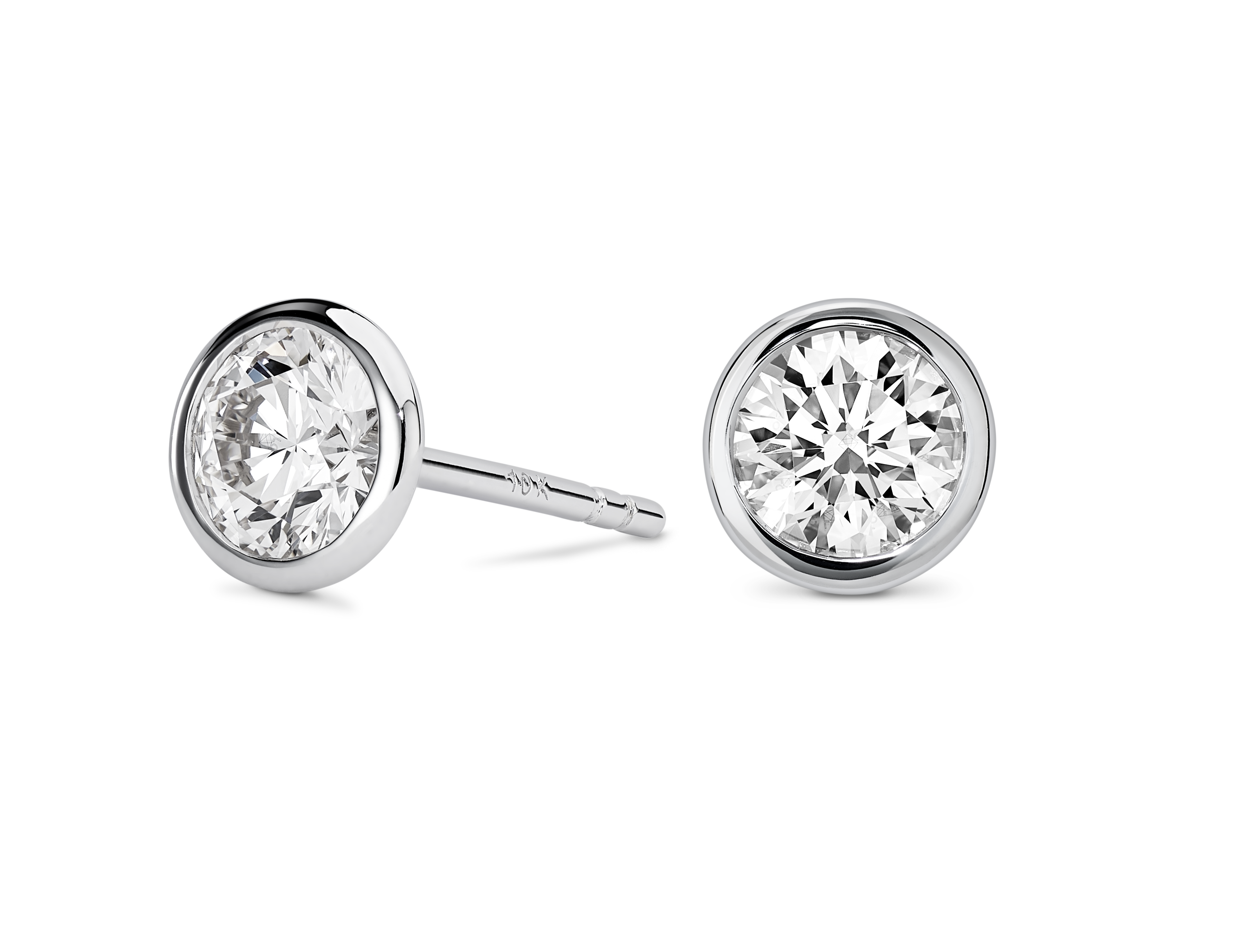 Basics Lab-Grown Diamond 1ct. tw. Round Brilliant Bezel Studs | White