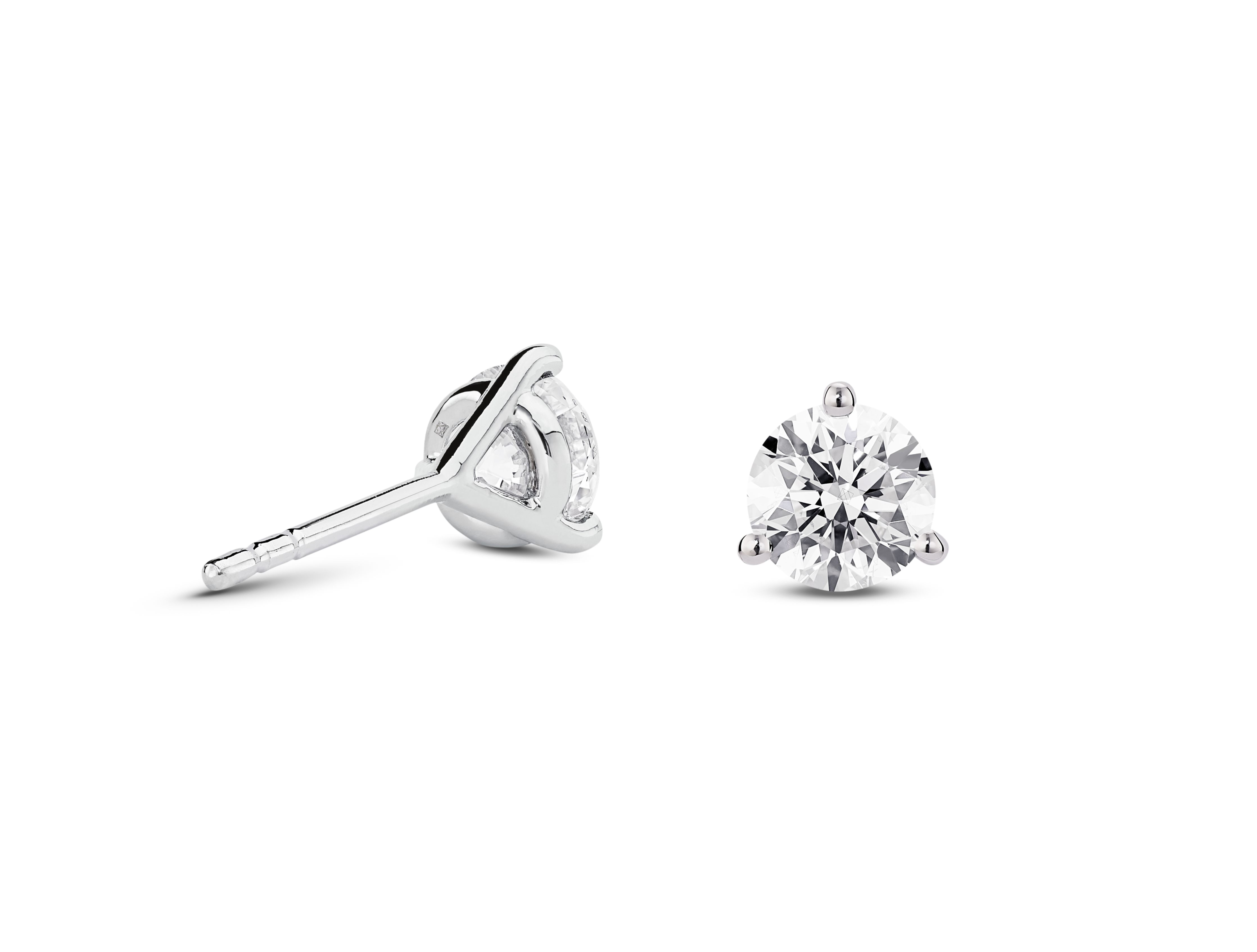 Lab-Grown Diamond 1ct. tw. Round Brilliant Solitaire 14k Gold Studs | White