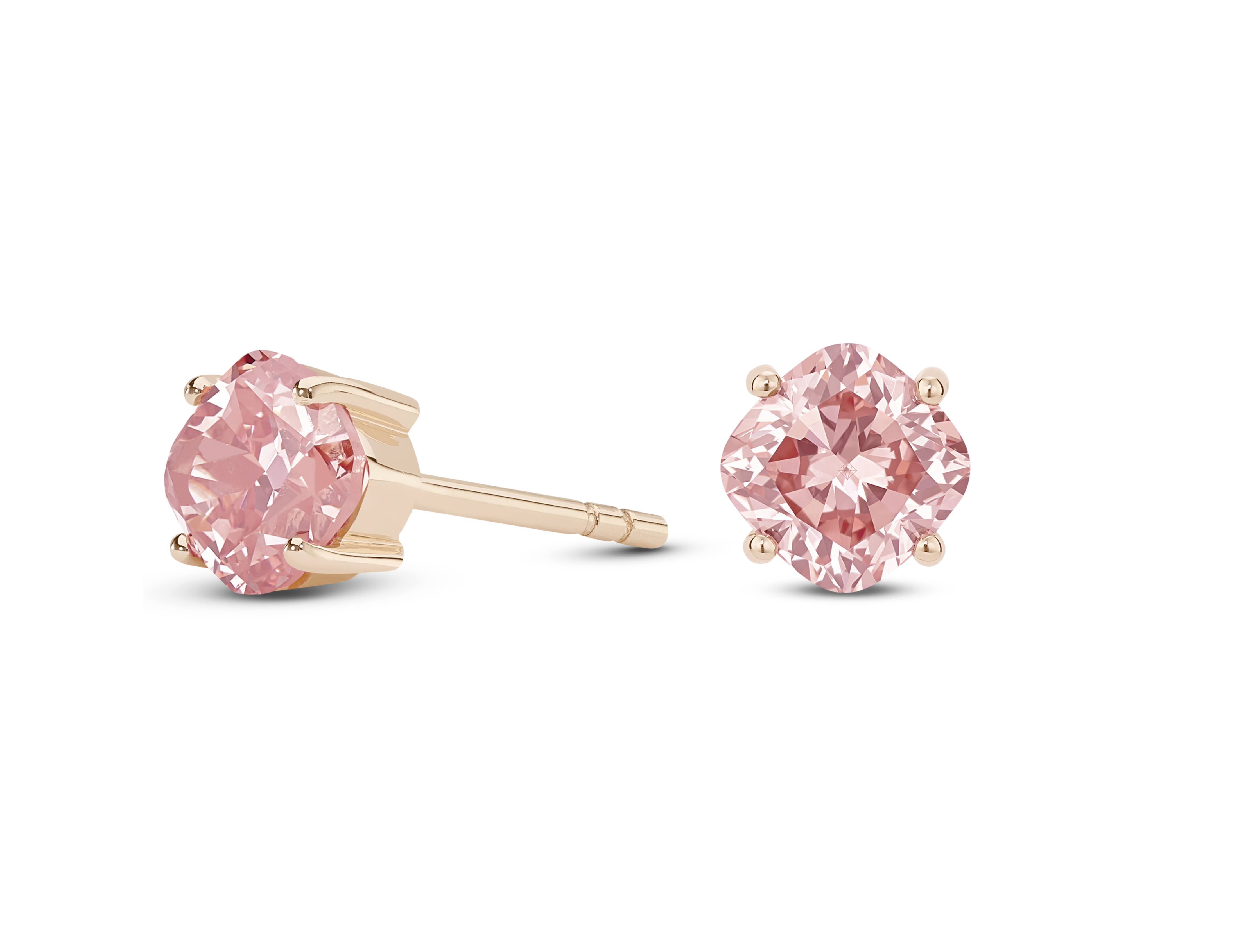 Lab-Grown Diamond 1½ct. tw. Cushion Cut 14k Gold Studs | Pink