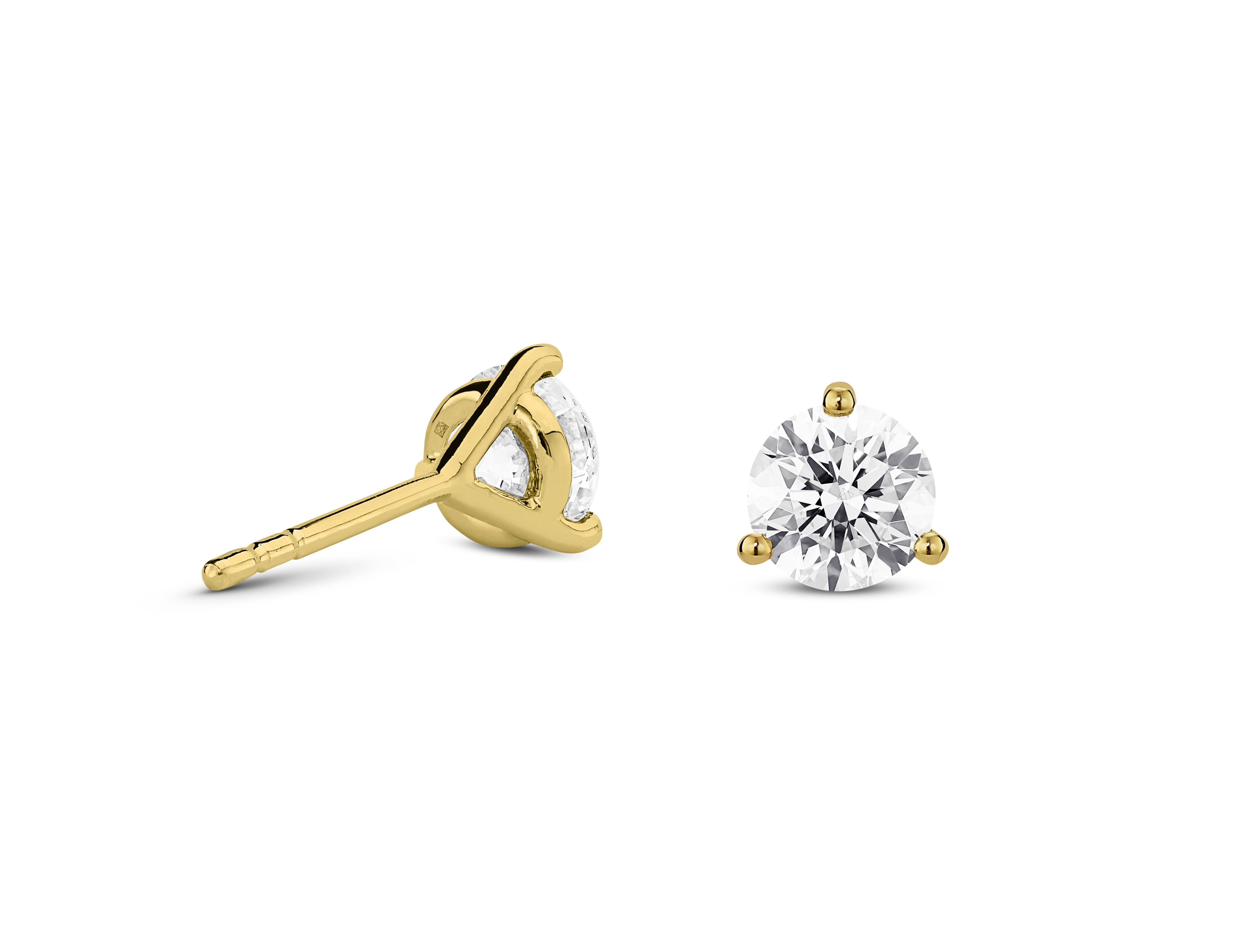 Lab-Grown Diamond 1ct. tw. Round Brilliant Solitaire 14k Gold Studs | White