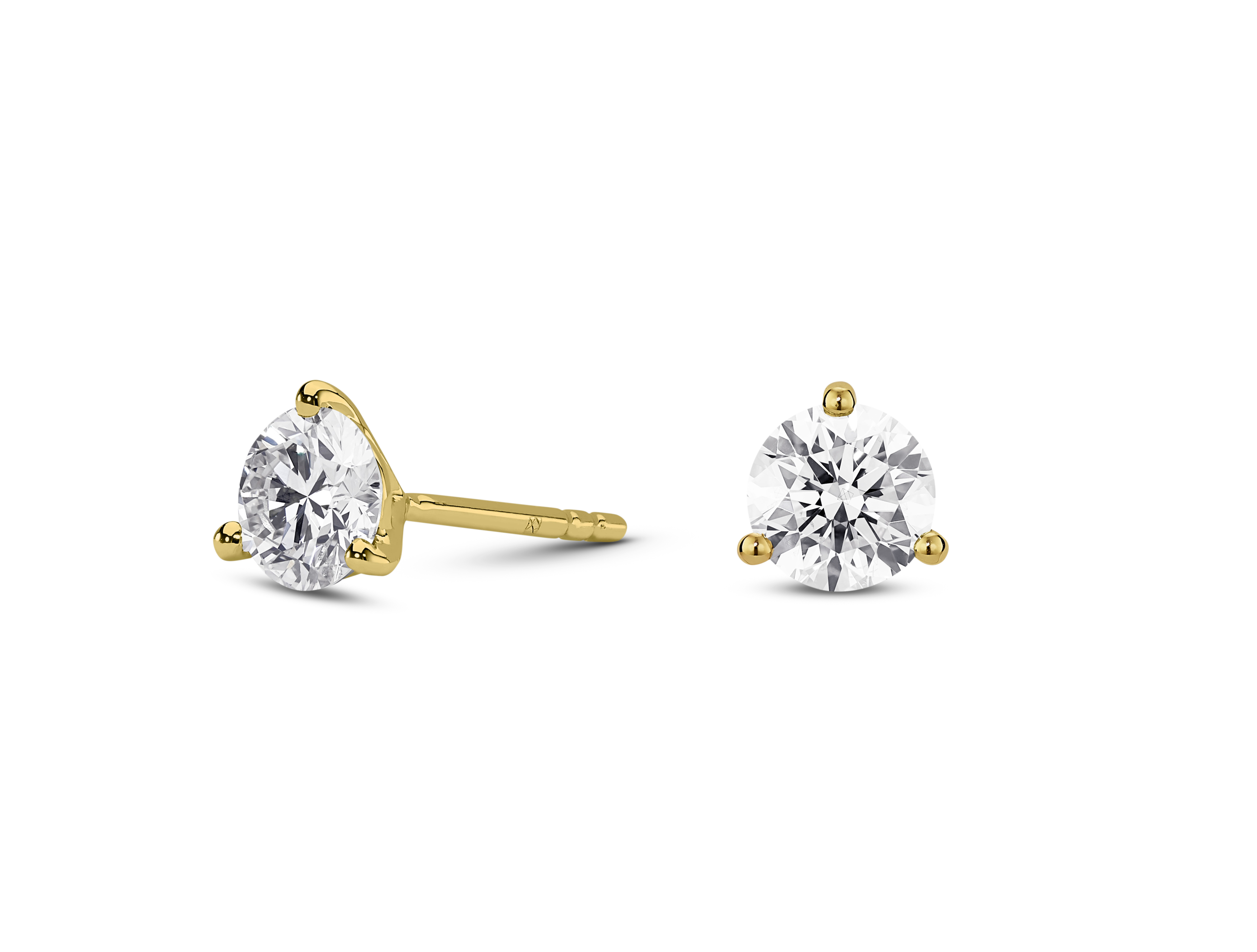 Lab-Grown Diamond 2ct. tw. Round Brilliant Studs and Pendant Yellow Gold Set | White