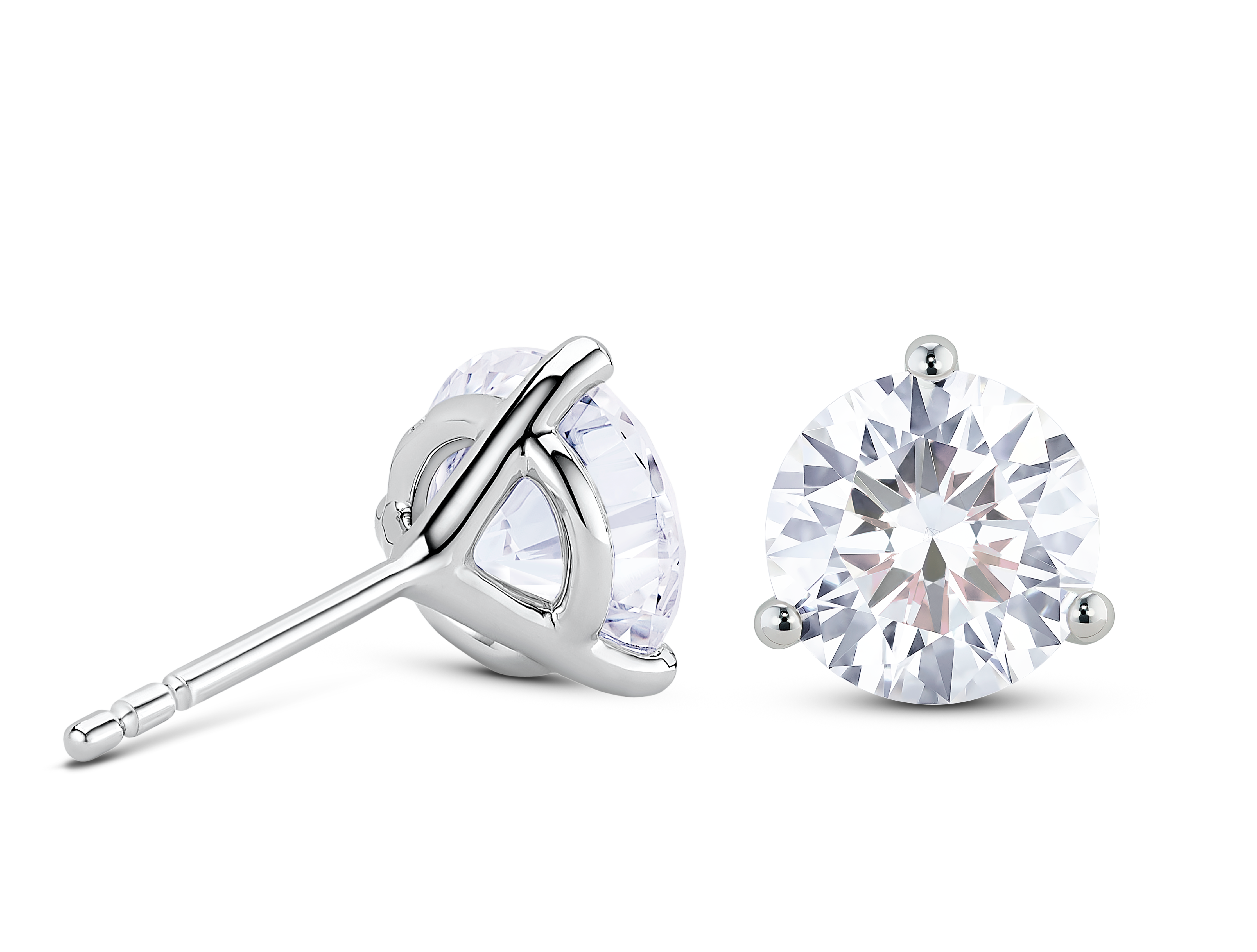 Lab-Grown Diamond 3ct. tw. Round Brilliant Solitaire Studs | White