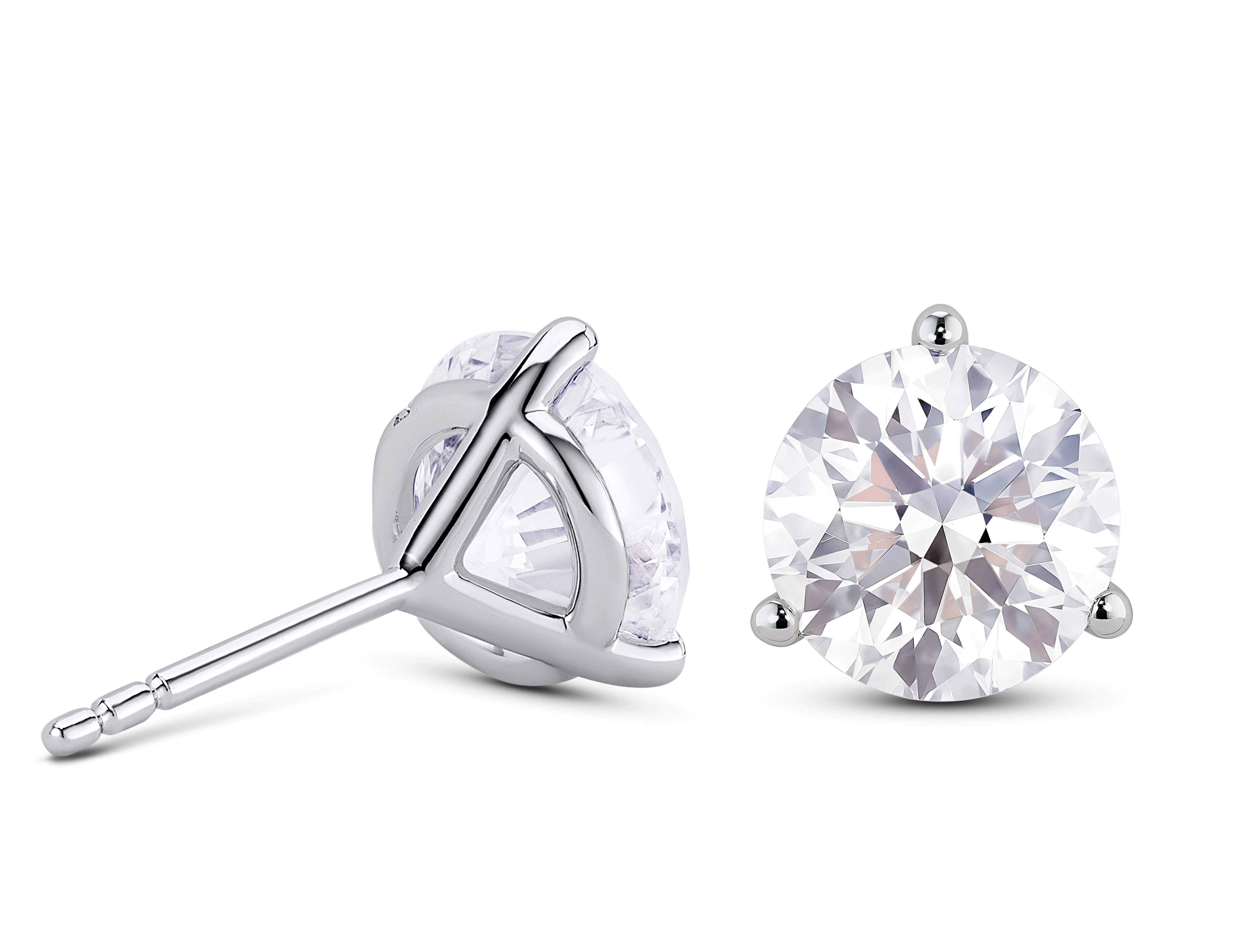 Lab-Grown Diamond 3½ct. tw. Round Brilliant Solitaire Studs | White