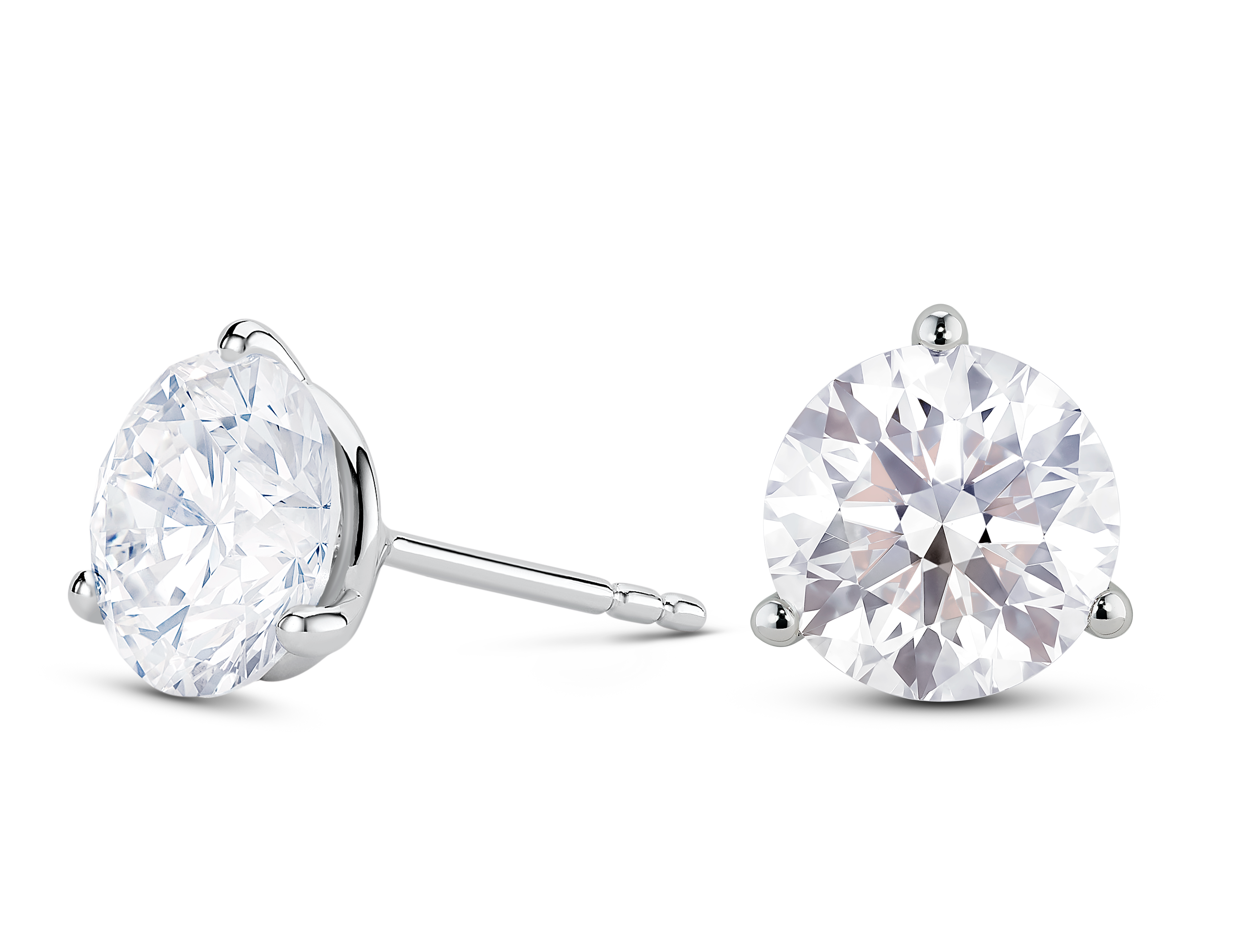 Lab-Grown Diamond 3½ct. tw. Round Brilliant Solitaire Studs | White