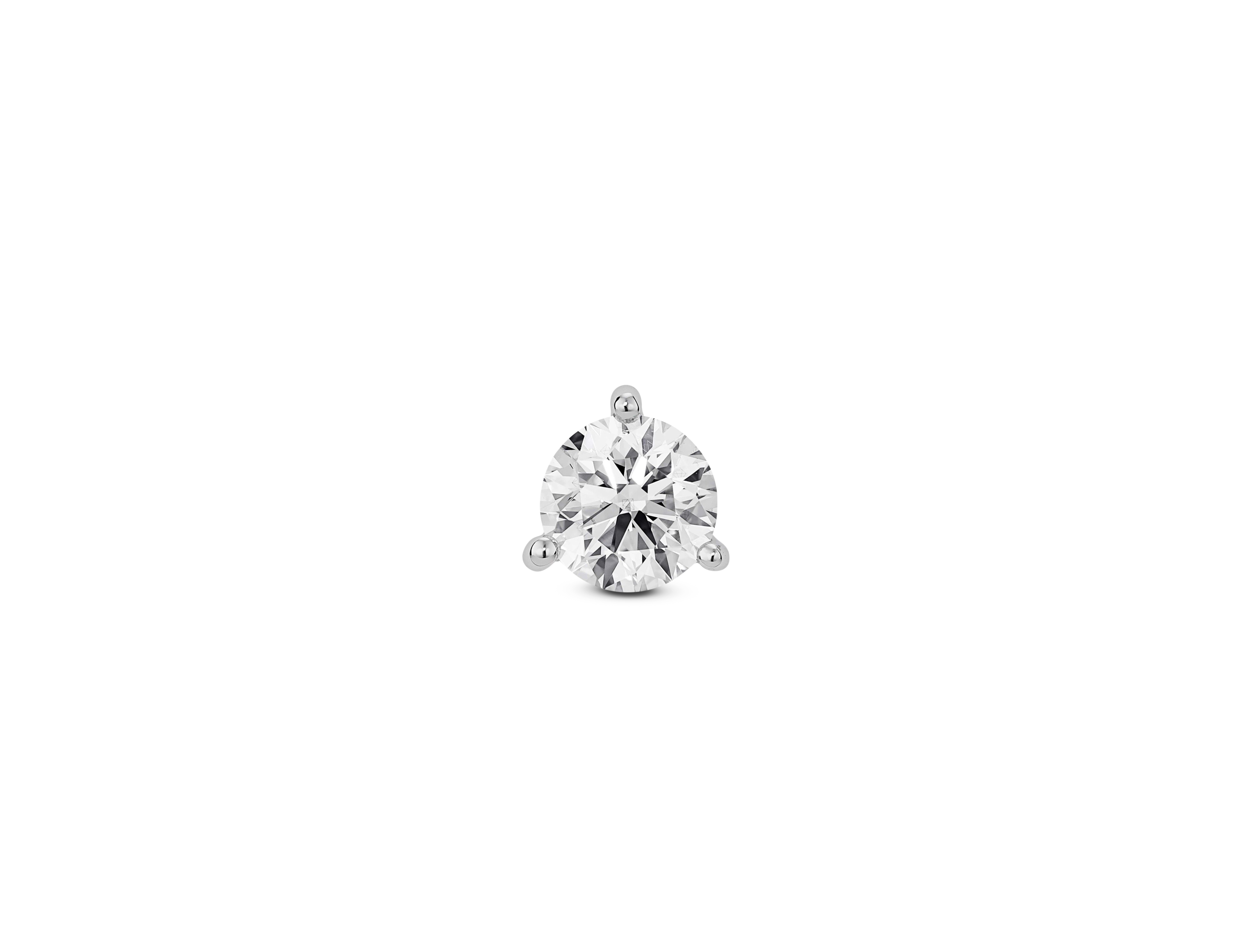 Lab-Grown Diamond ¾ct. Round Brilliant Solitaire 14k Gold Stud | White