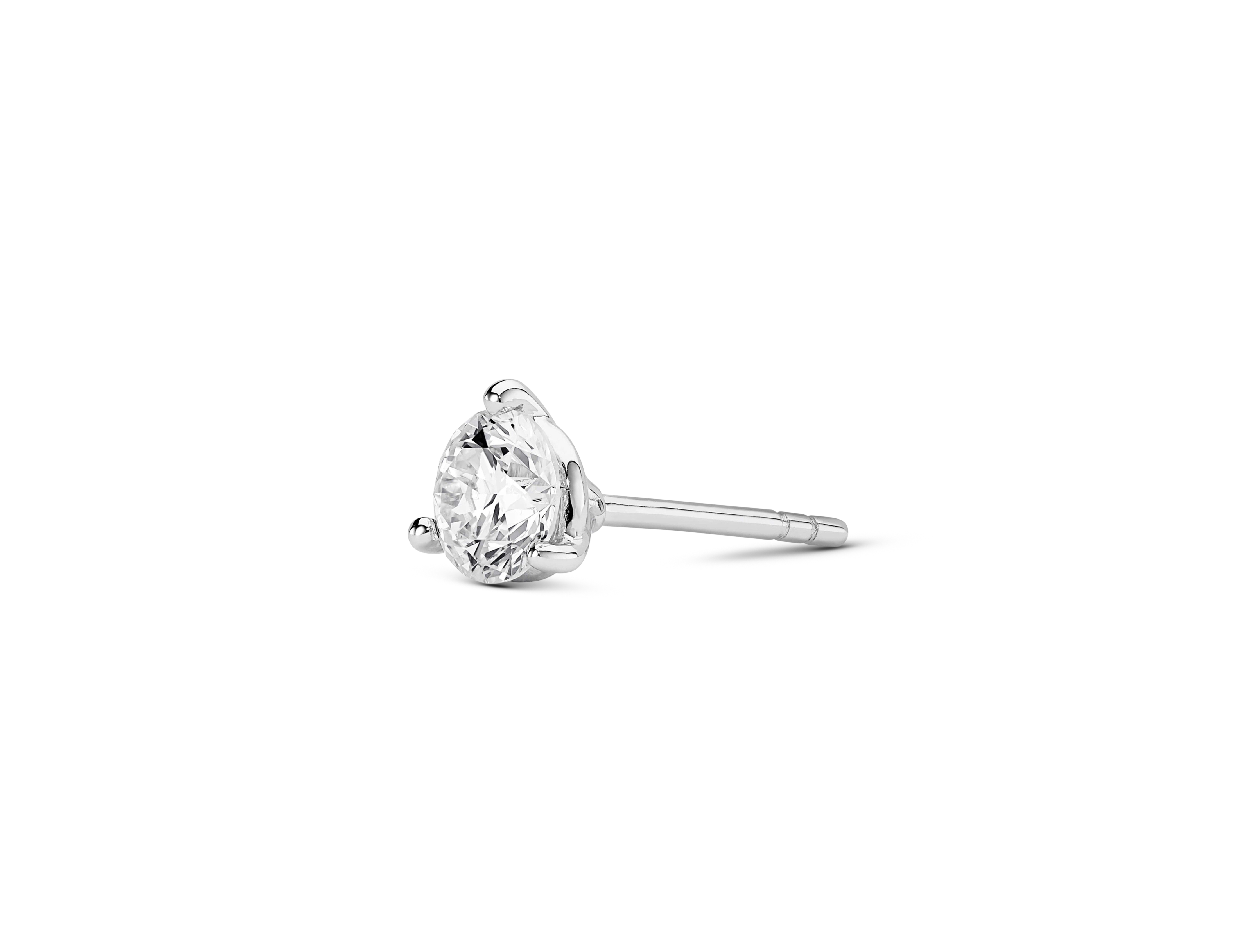 Lab-Grown Diamond ¾ct. Round Brilliant Solitaire 14k Gold Stud | White