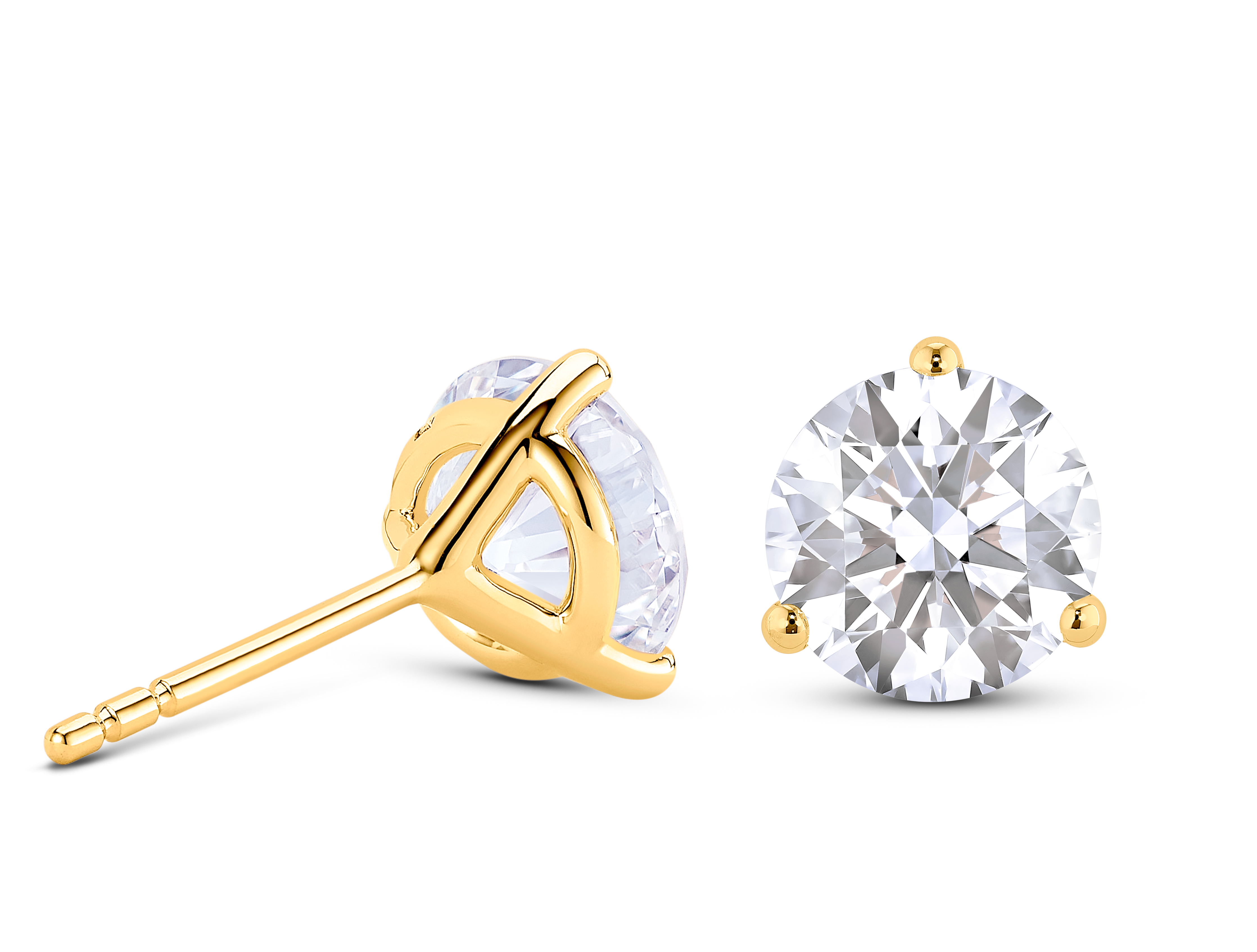 Lab-Grown Diamond 3ct. tw. Round Brilliant Solitaire Studs | White