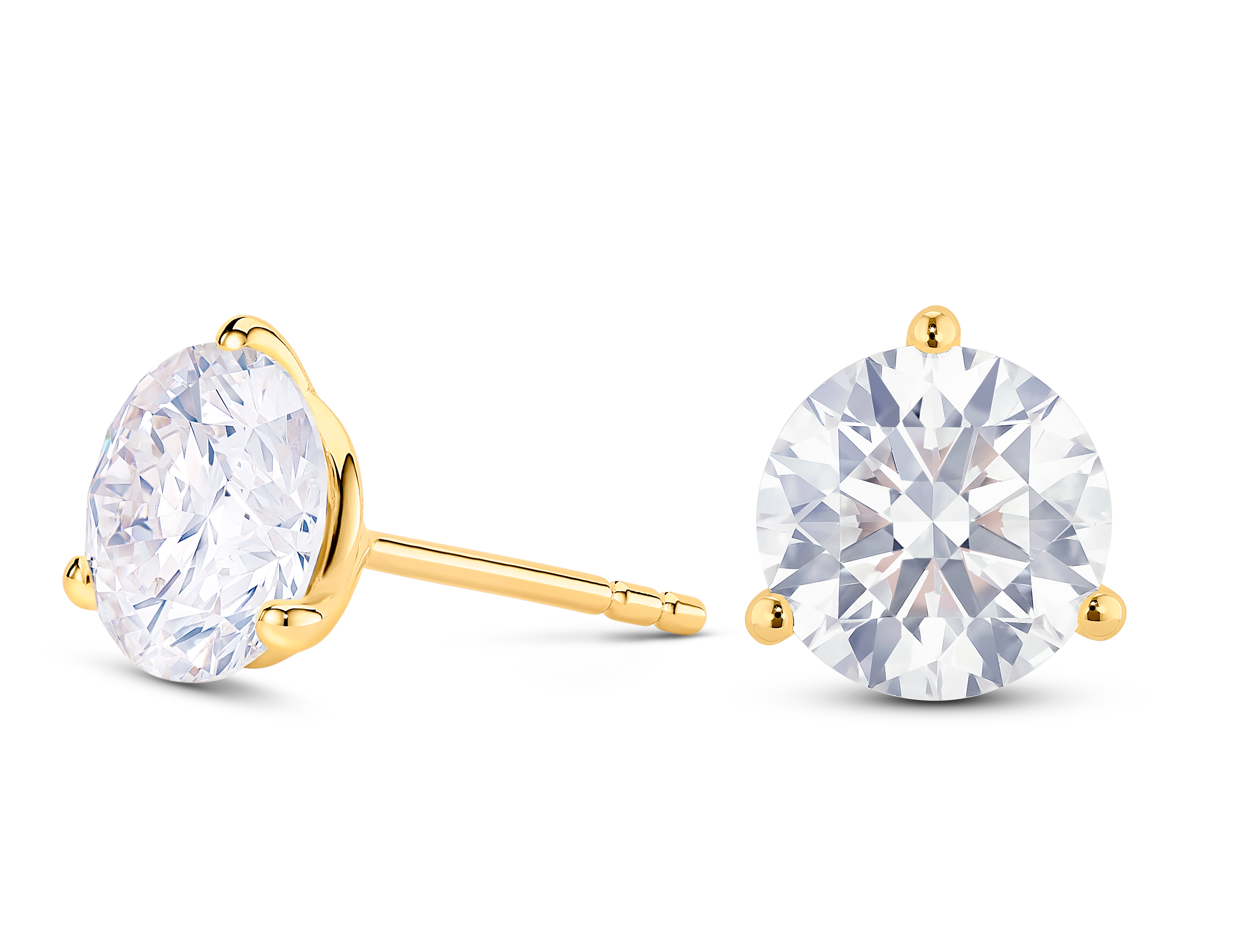 Lab-Grown Diamond 3½ct. tw. Round Brilliant Solitaire Studs | White