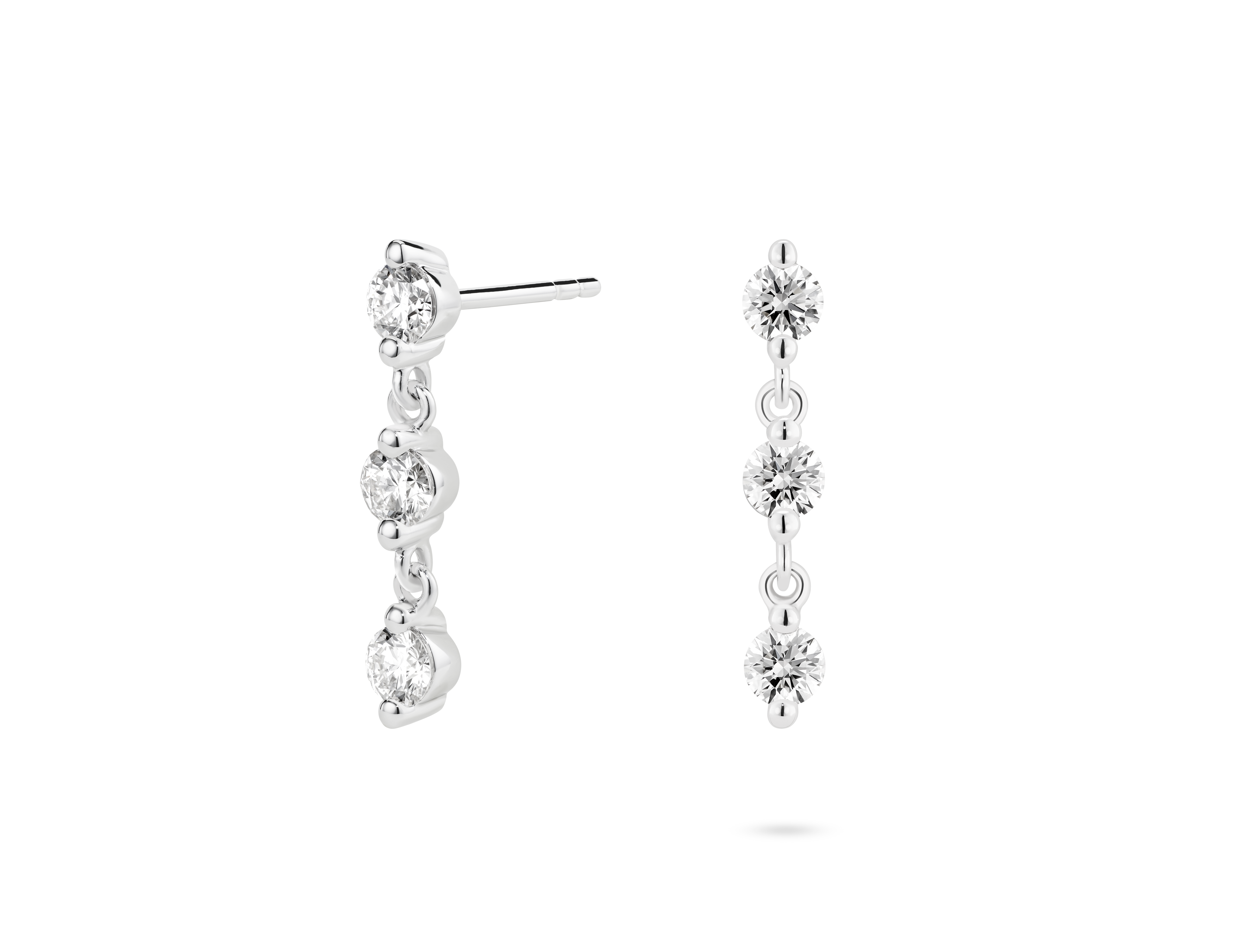 Lab-Grown Diamond ⁸⁄₉ct. tw Round Brilliant Line Drop Earrings | White