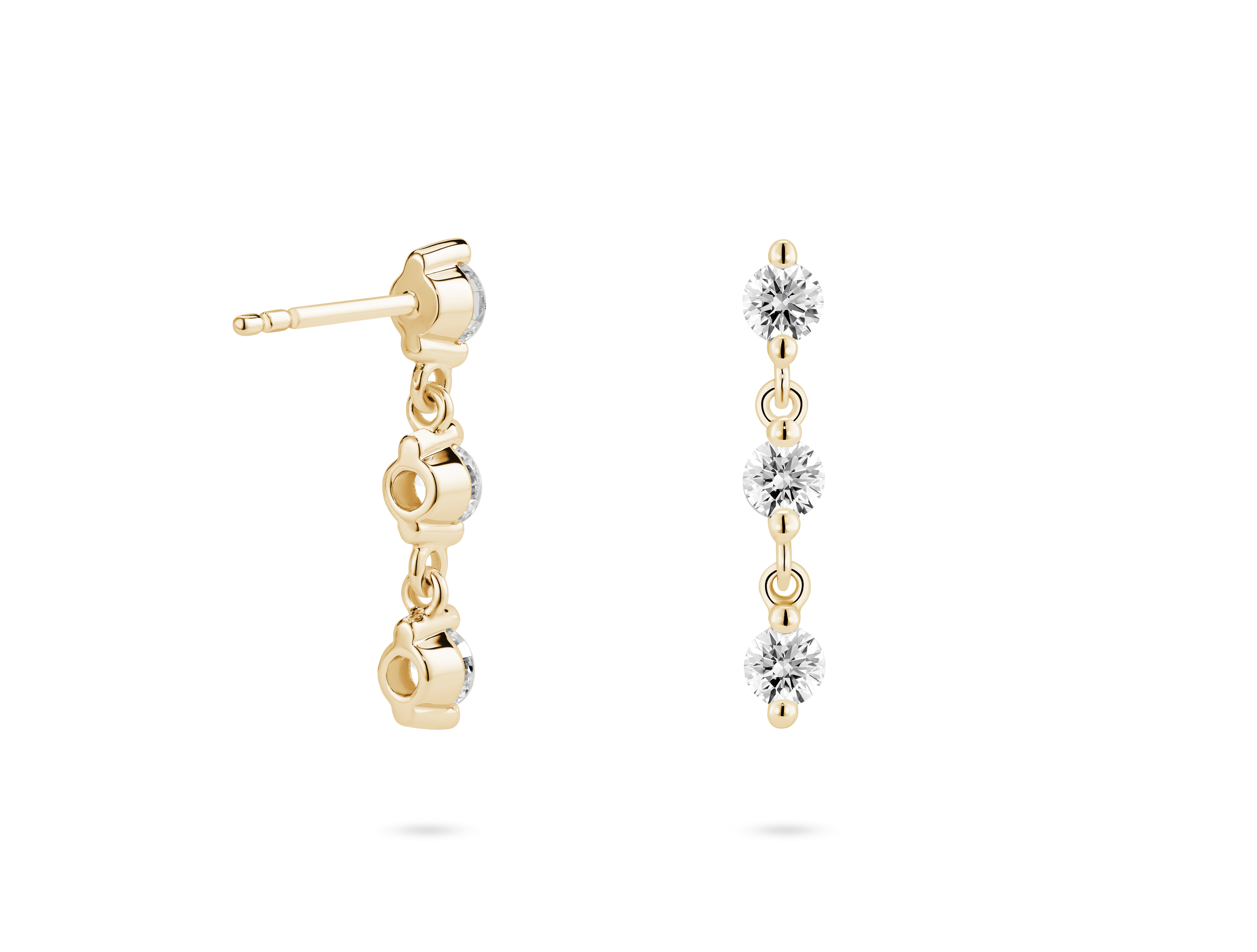 Lab-Grown Diamond ⁸⁄₉ct. tw Round Brilliant Line Drop Earrings | White