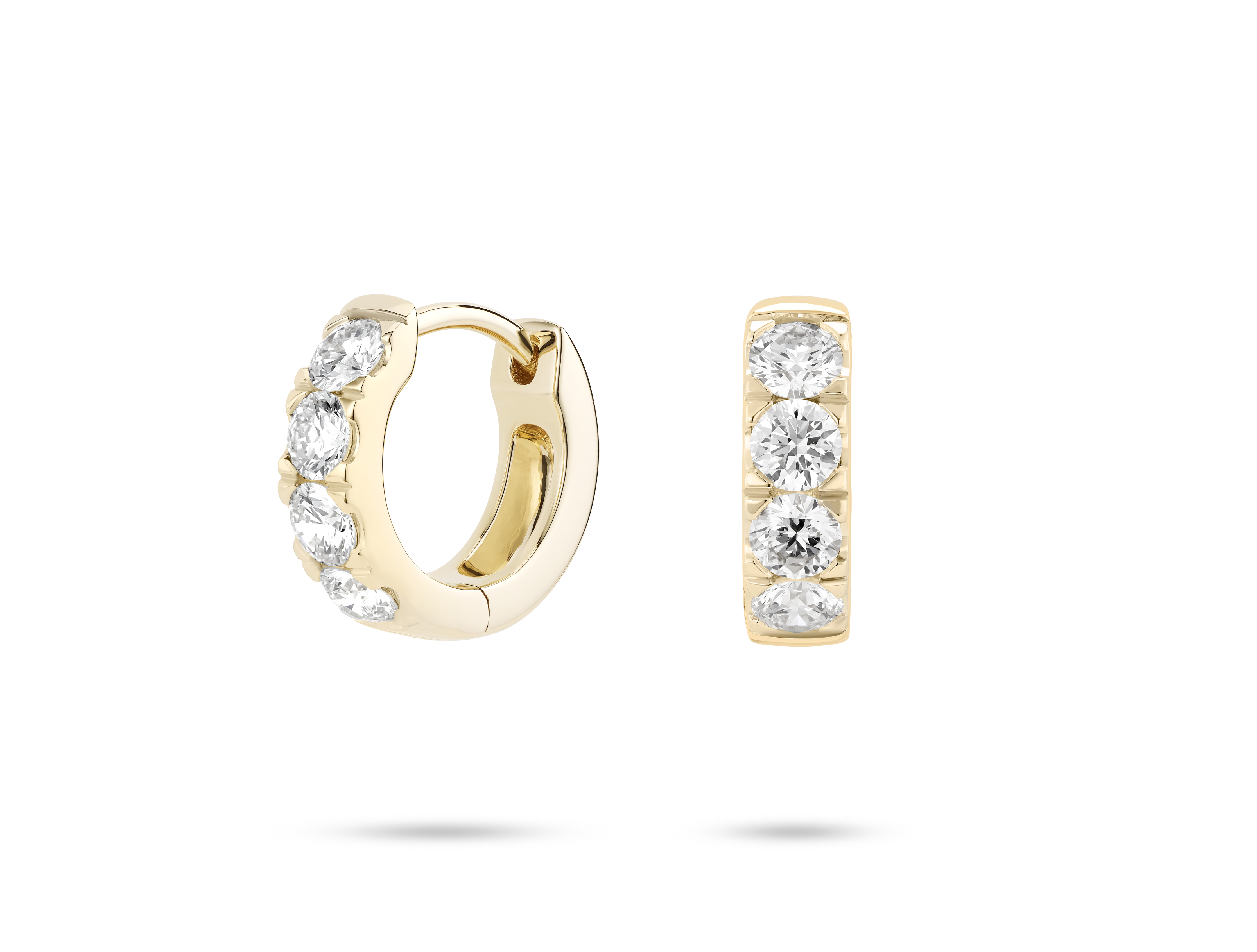 Lab-Grown Diamond ⅘ct. tw. Round Brilliant Pavé Huggie Hoops | White