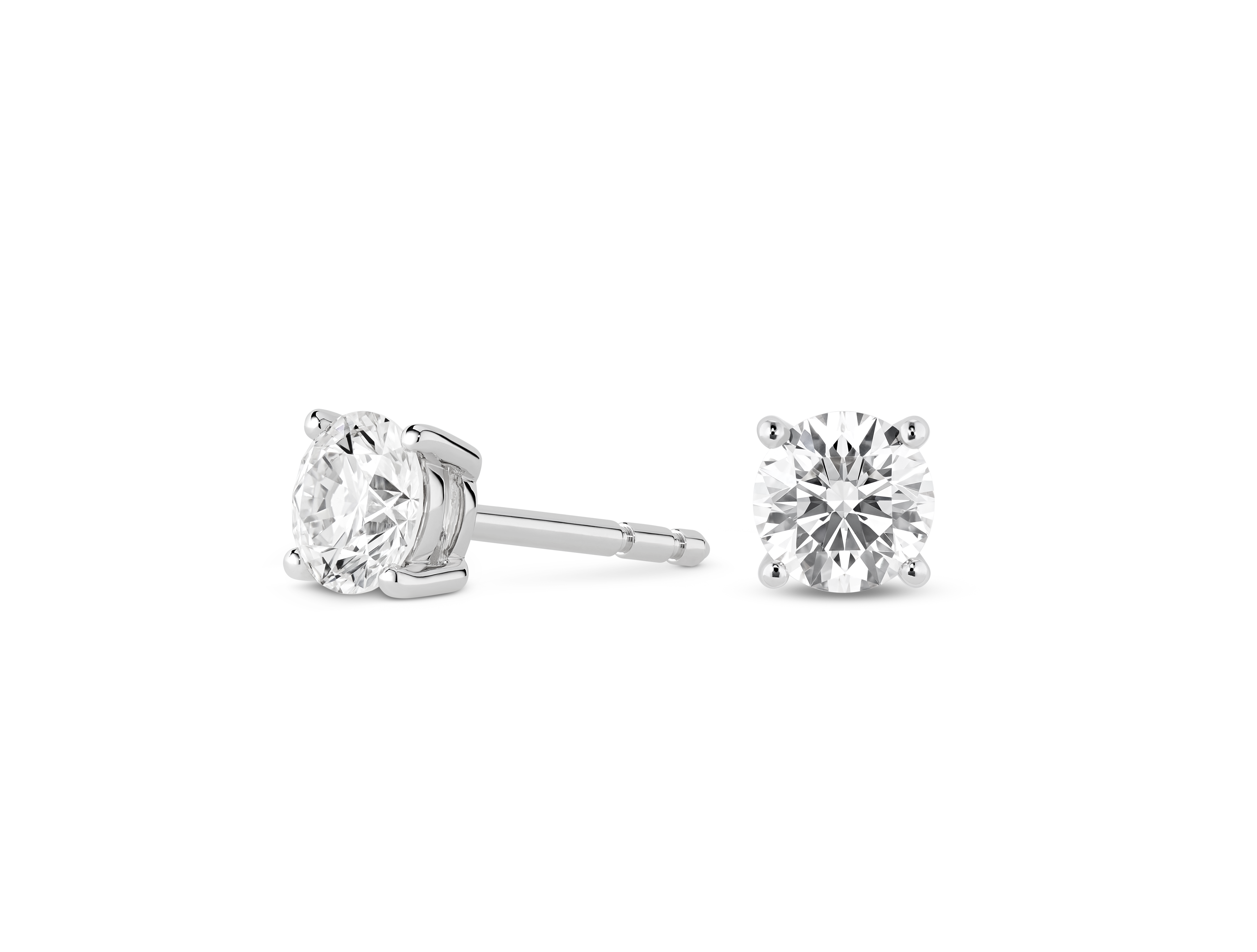 Finest Lab-Grown Diamond 1ct. tw. Round Brilliant Solitaire Studs | White