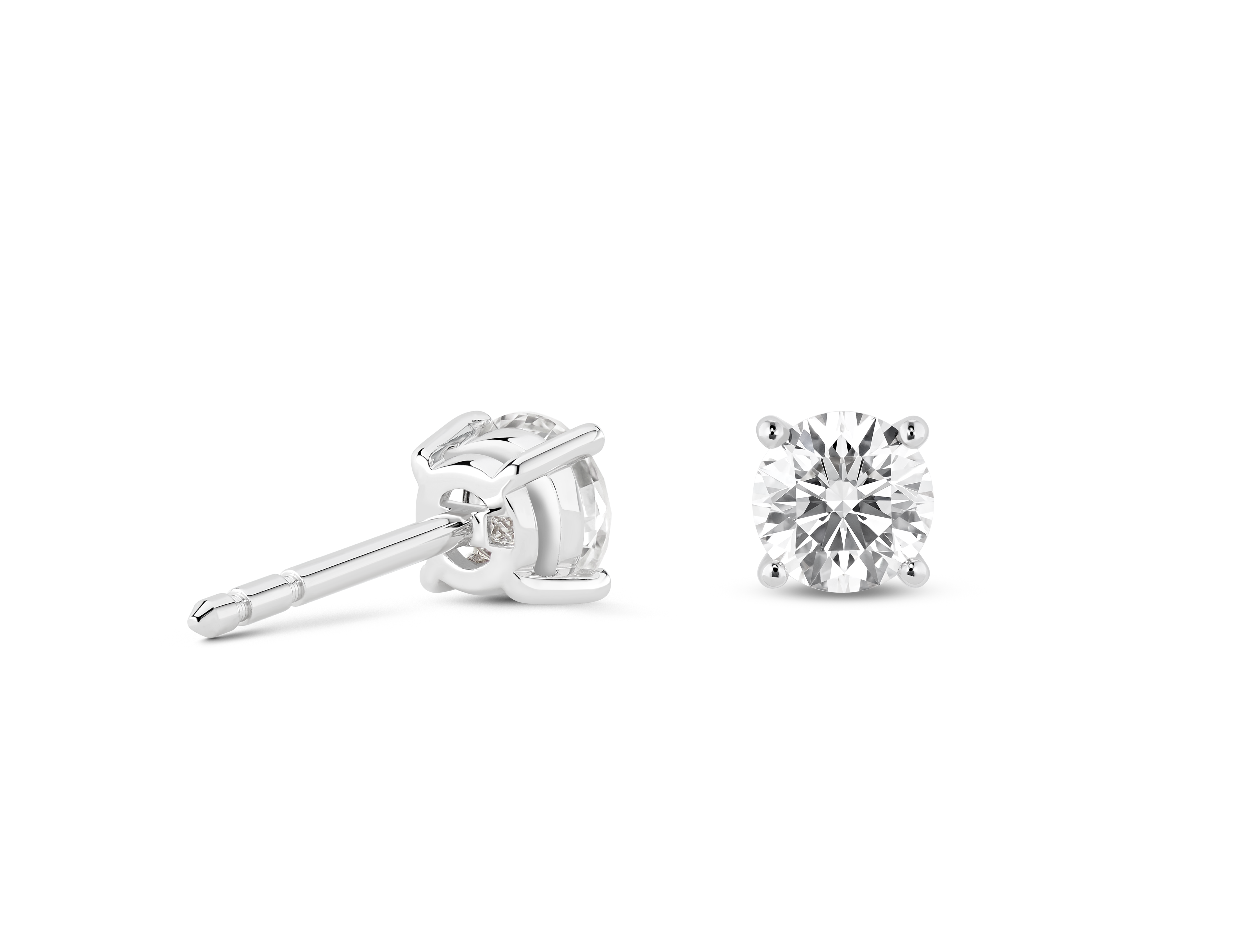 Finest Lab-Grown Diamond 1ct. tw. Round Brilliant Solitaire Studs | White