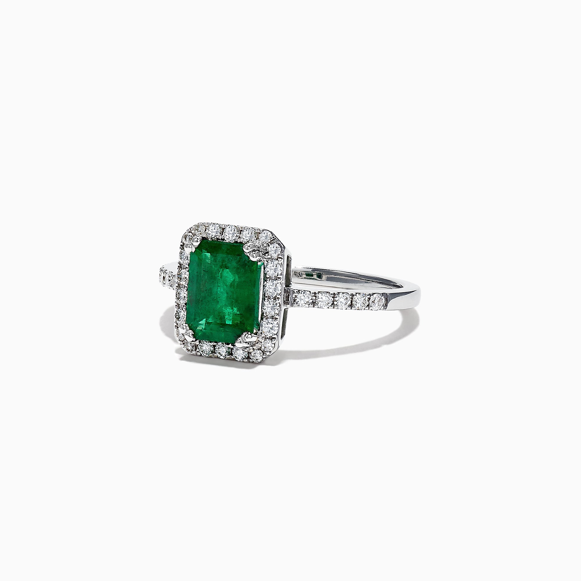 Brasilica 14K White Gold Emerald and Diamond Ring, 1.69 TCW