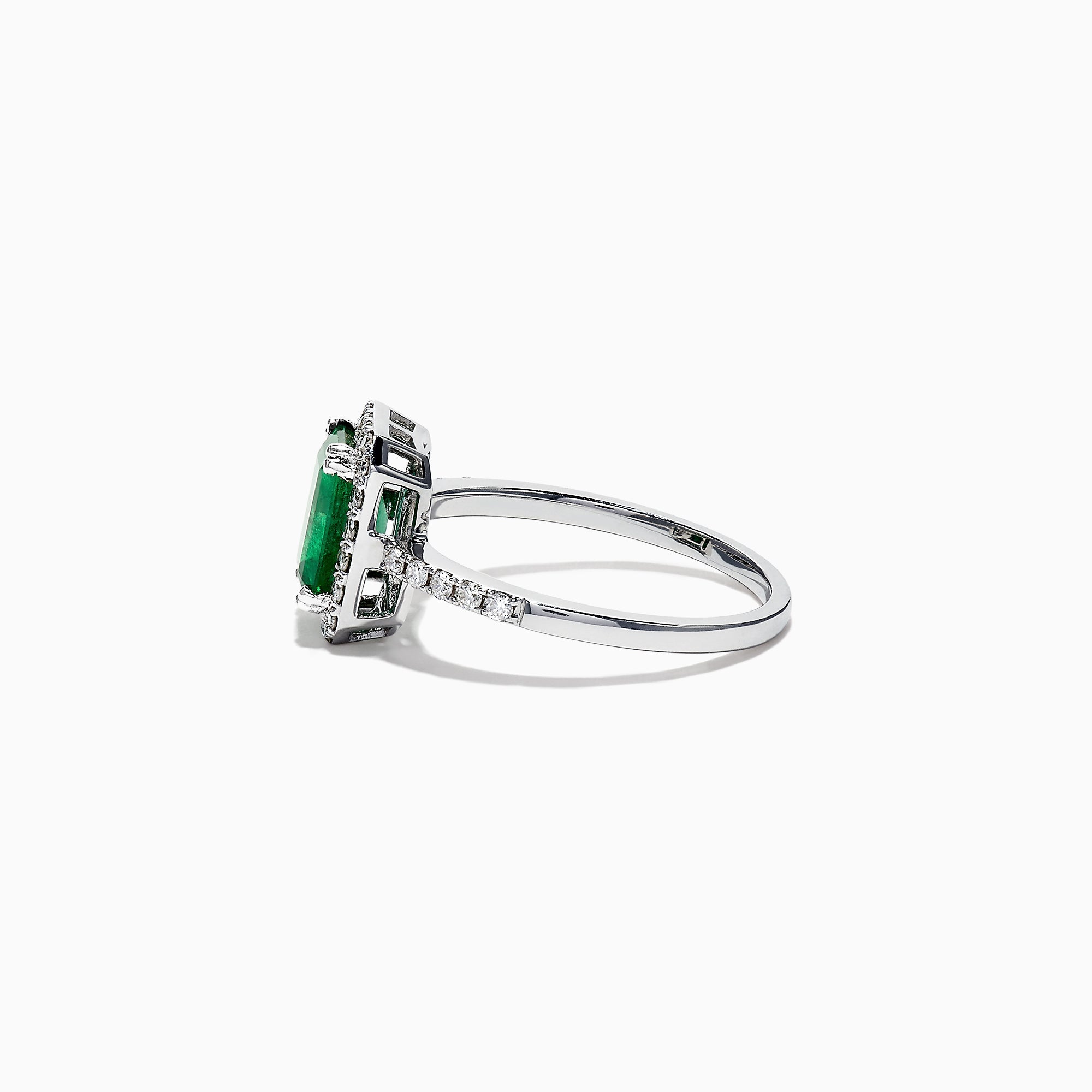 Brasilica 14K White Gold Emerald and Diamond Ring, 1.69 TCW