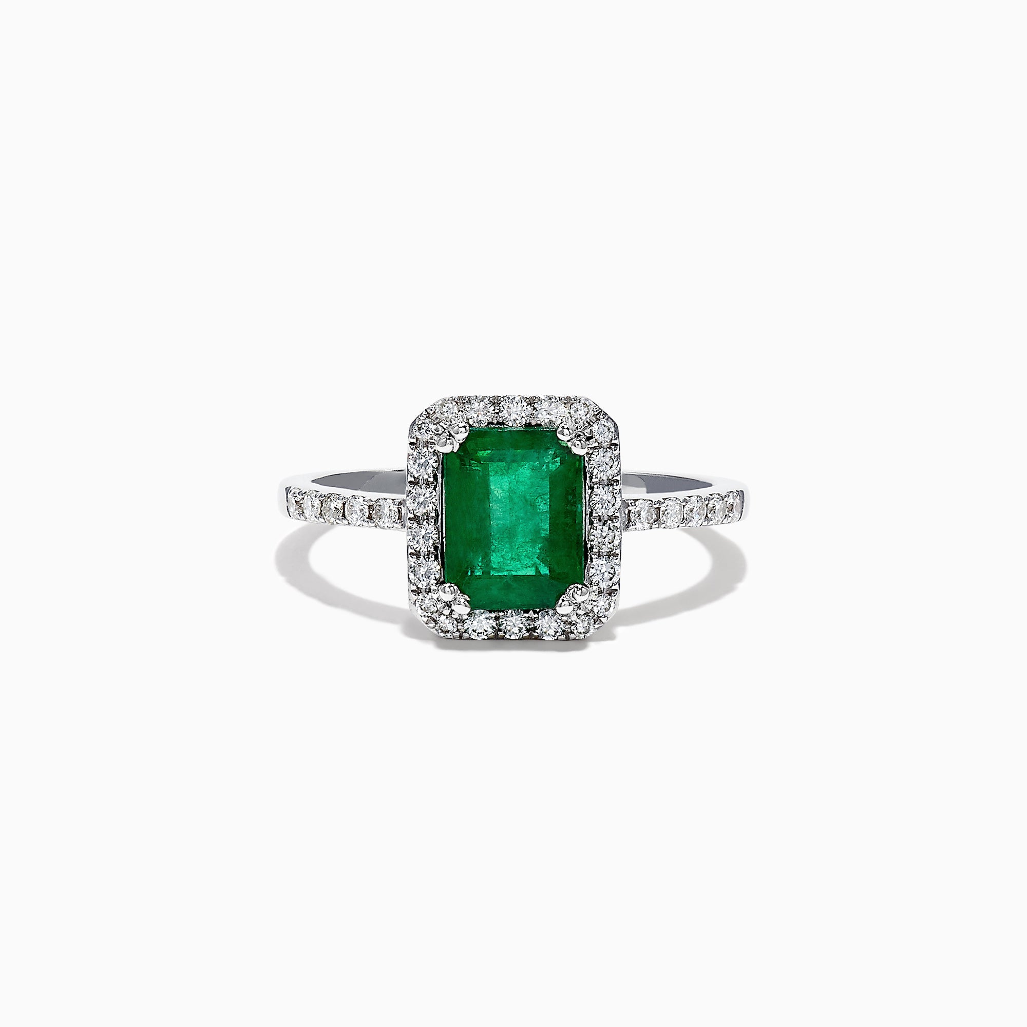 Brasilica 14K White Gold Emerald and Diamond Ring, 1.69 TCW