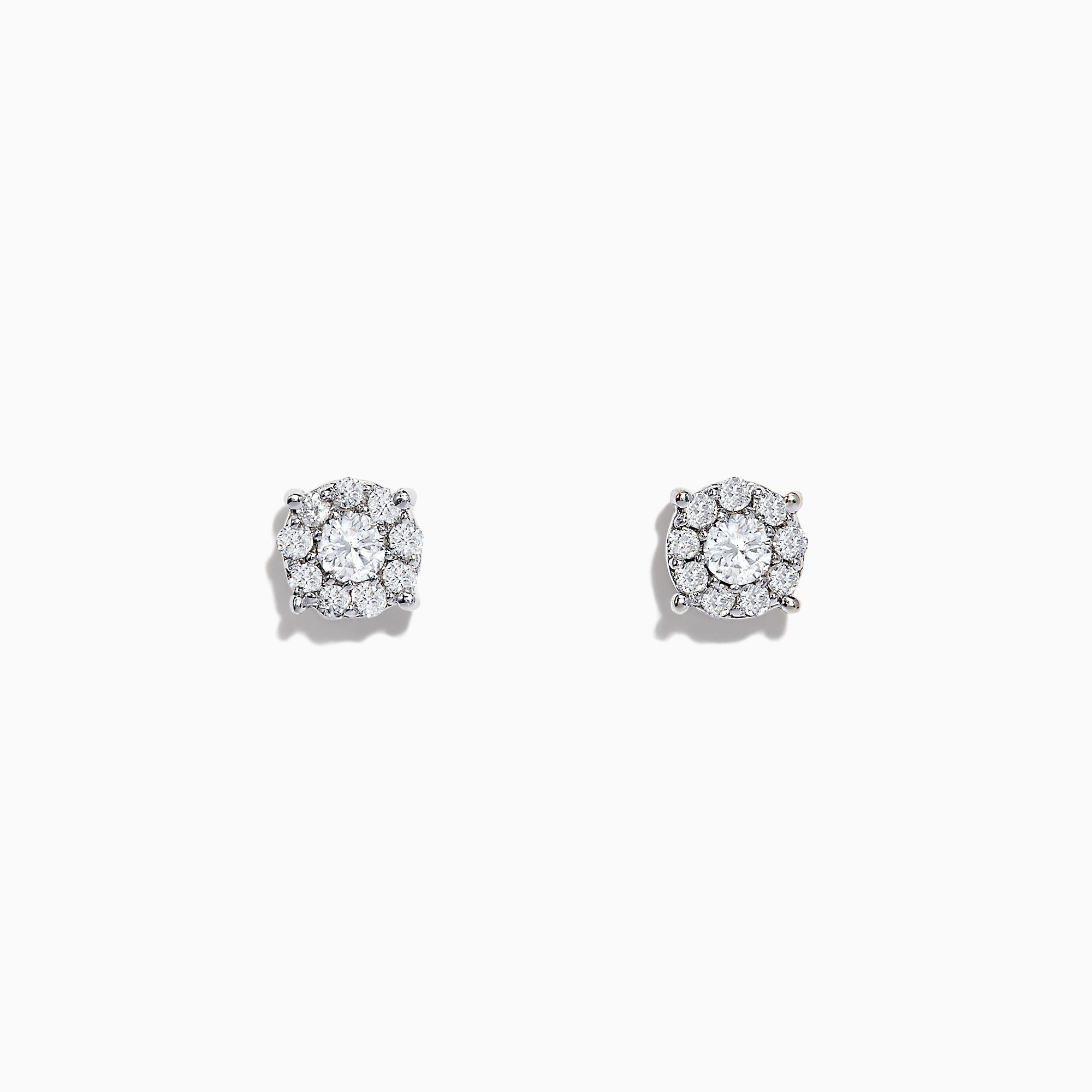 Bouquet 14K White Gold Diamond Cluster Stud Earrings, 0.93 TCW