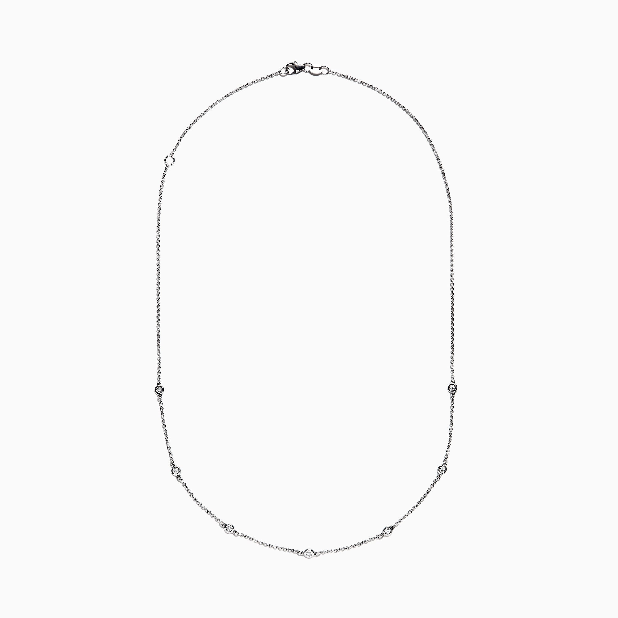 14K White Gold 18" Diamond Necklace, .69 TCW