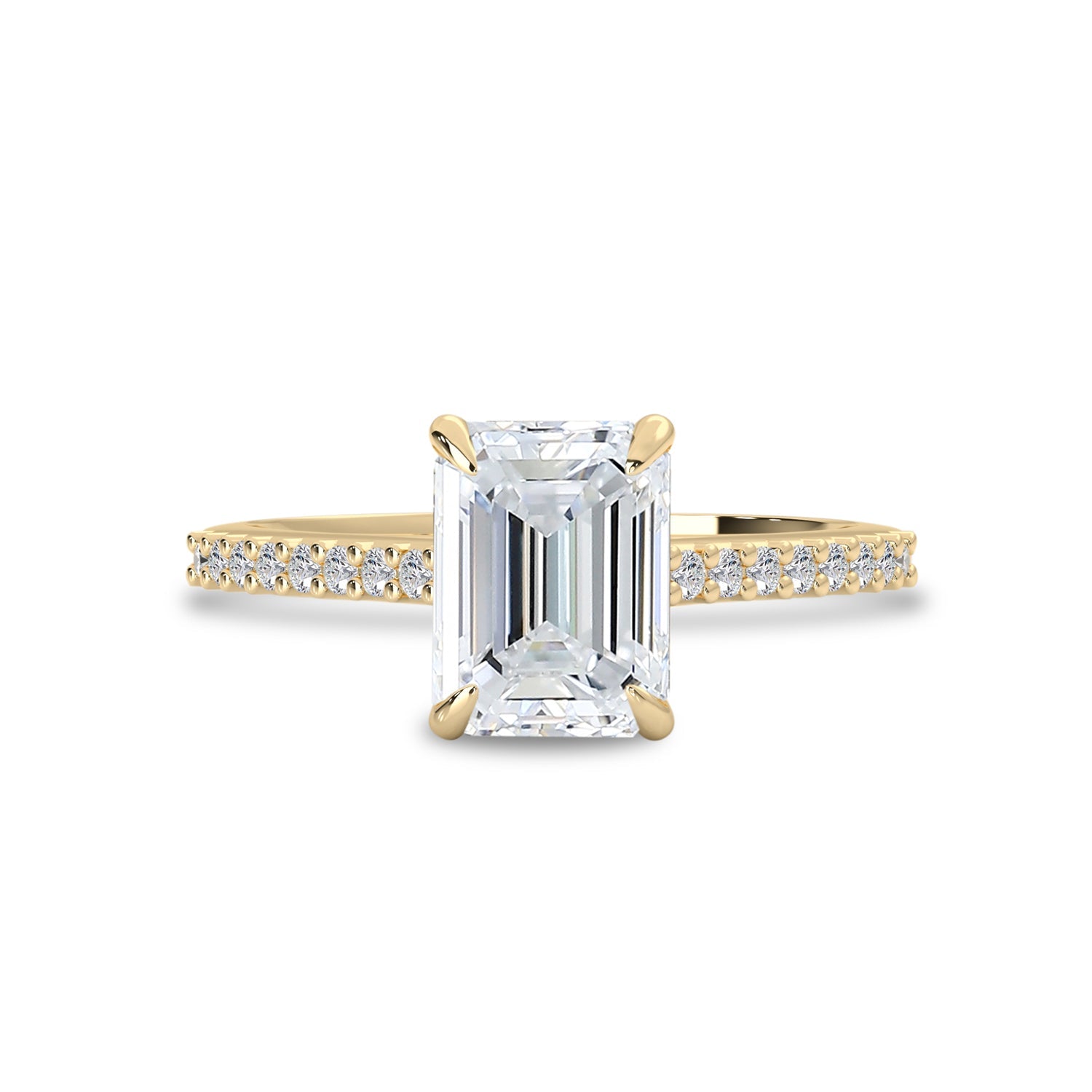 Vera Emerald Cut Engagement Ring, Moissanite/Lab Grown Diamond