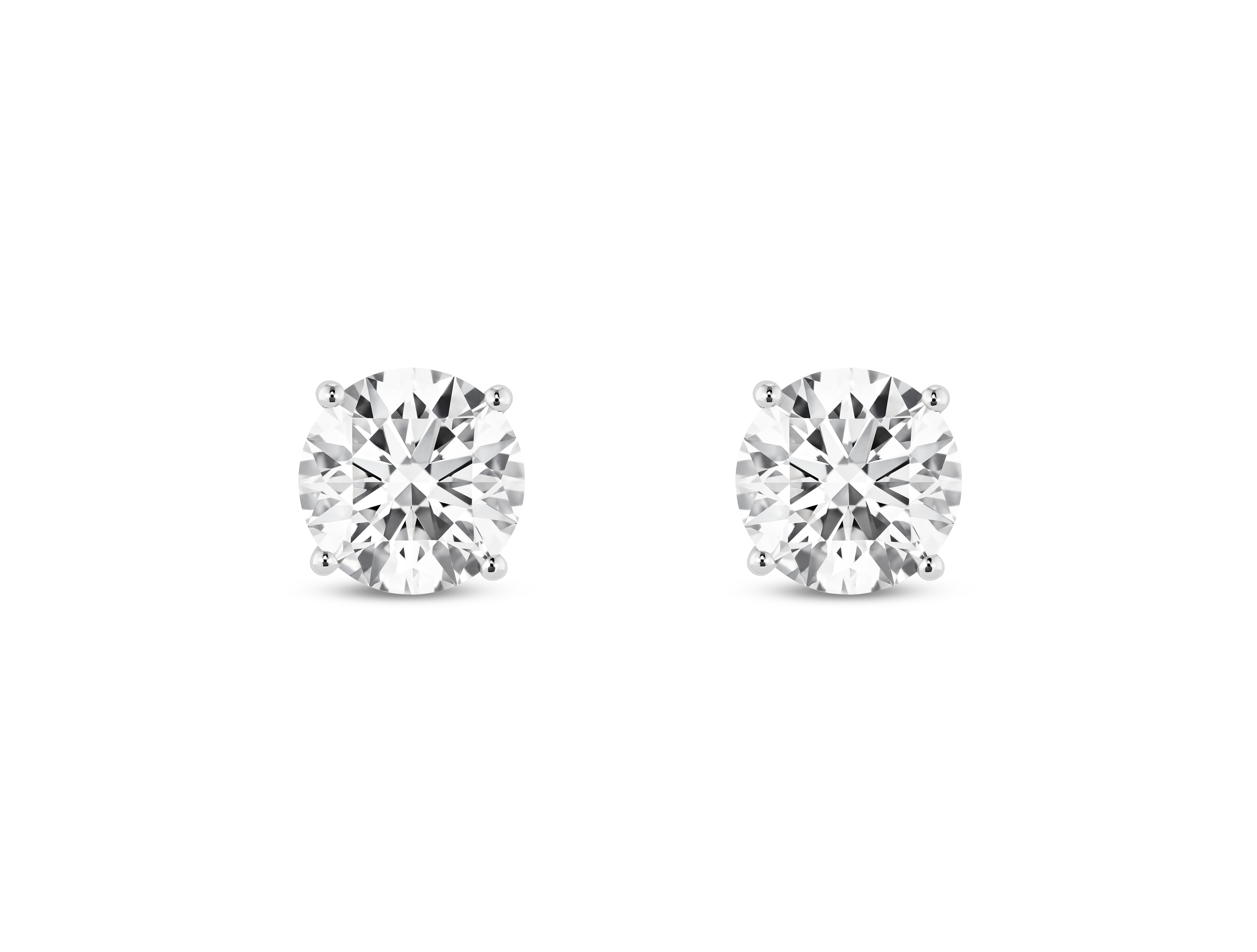 Finest Lab-Grown Diamond 2ct. tw. Round Brilliant Solitaire Studs | White