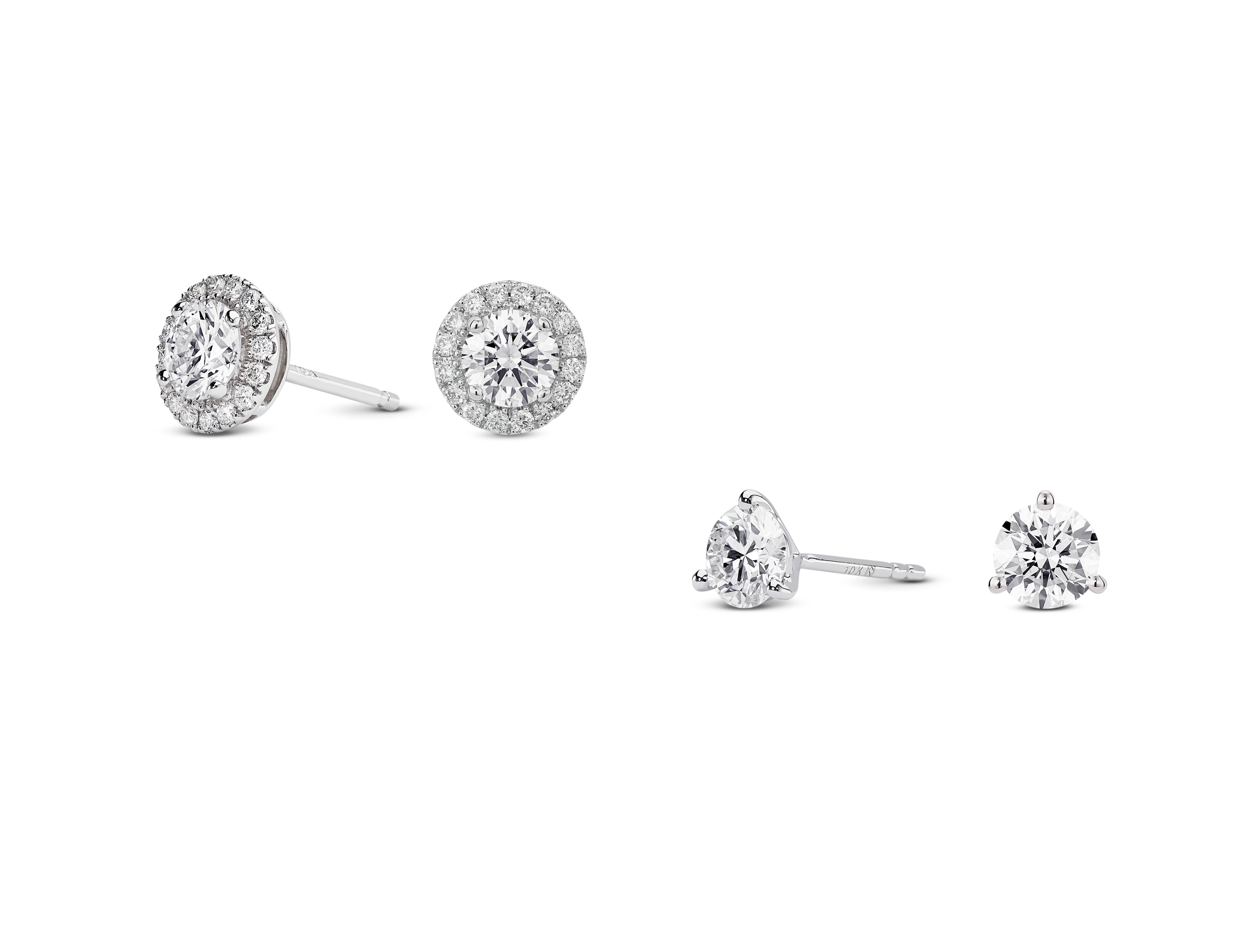 Lab-Grown Diamond 2ct. tw. Round Brilliant and Halo Studs Set | White