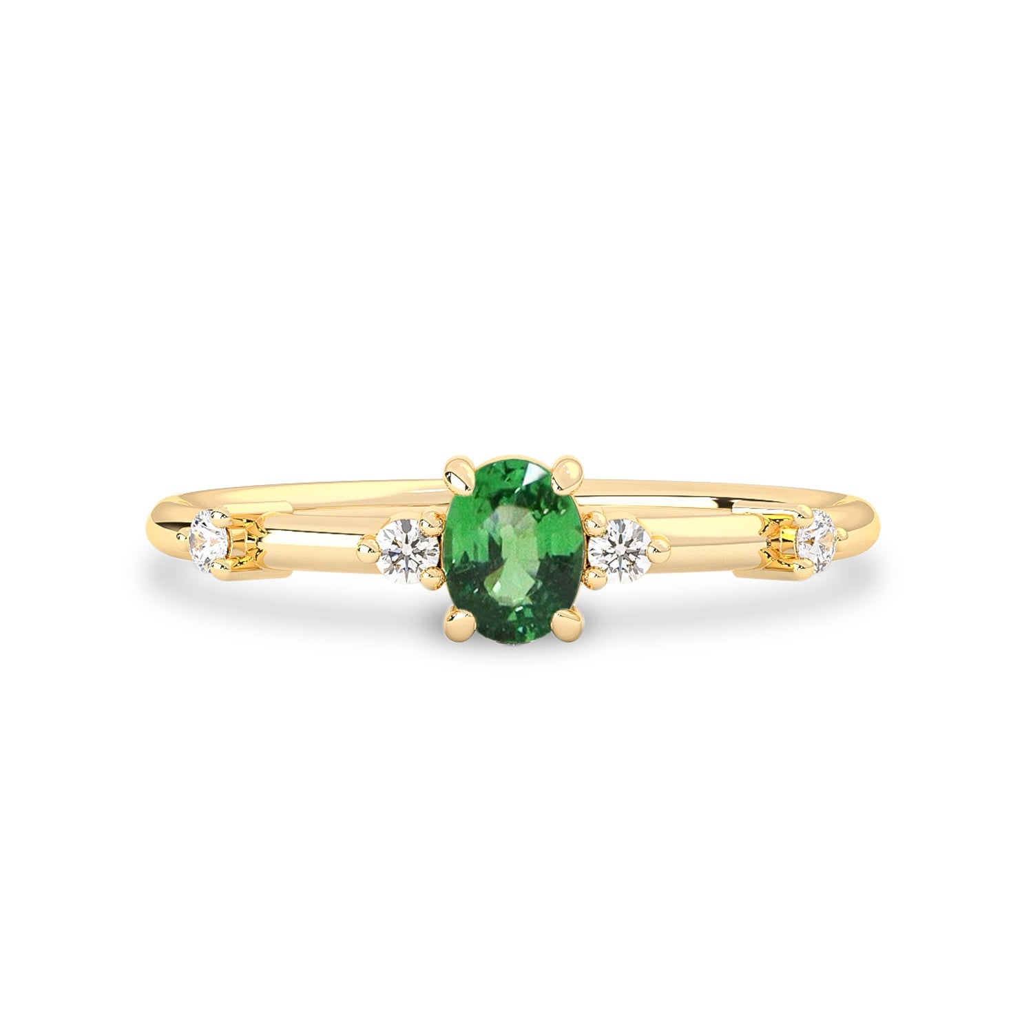 Vitality Lady Ring, Tsavorite & Diamonds