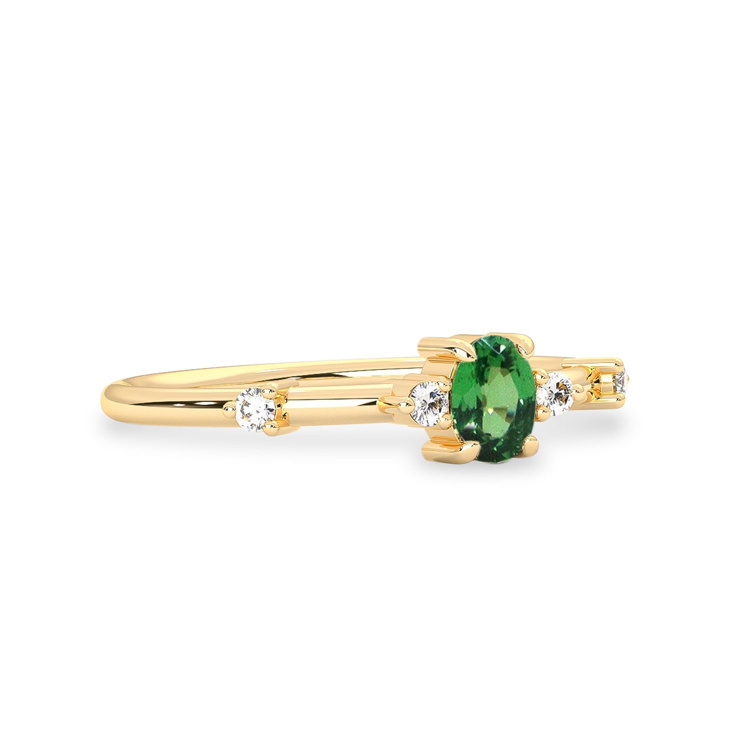 Vitality Lady Ring, Tsavorite & Diamonds