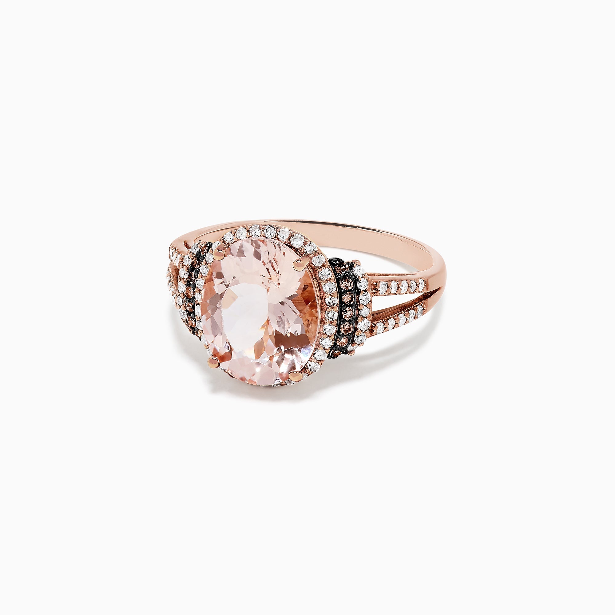 14K Rose Gold Morganite and Diamond Ring, 3.42 TCW