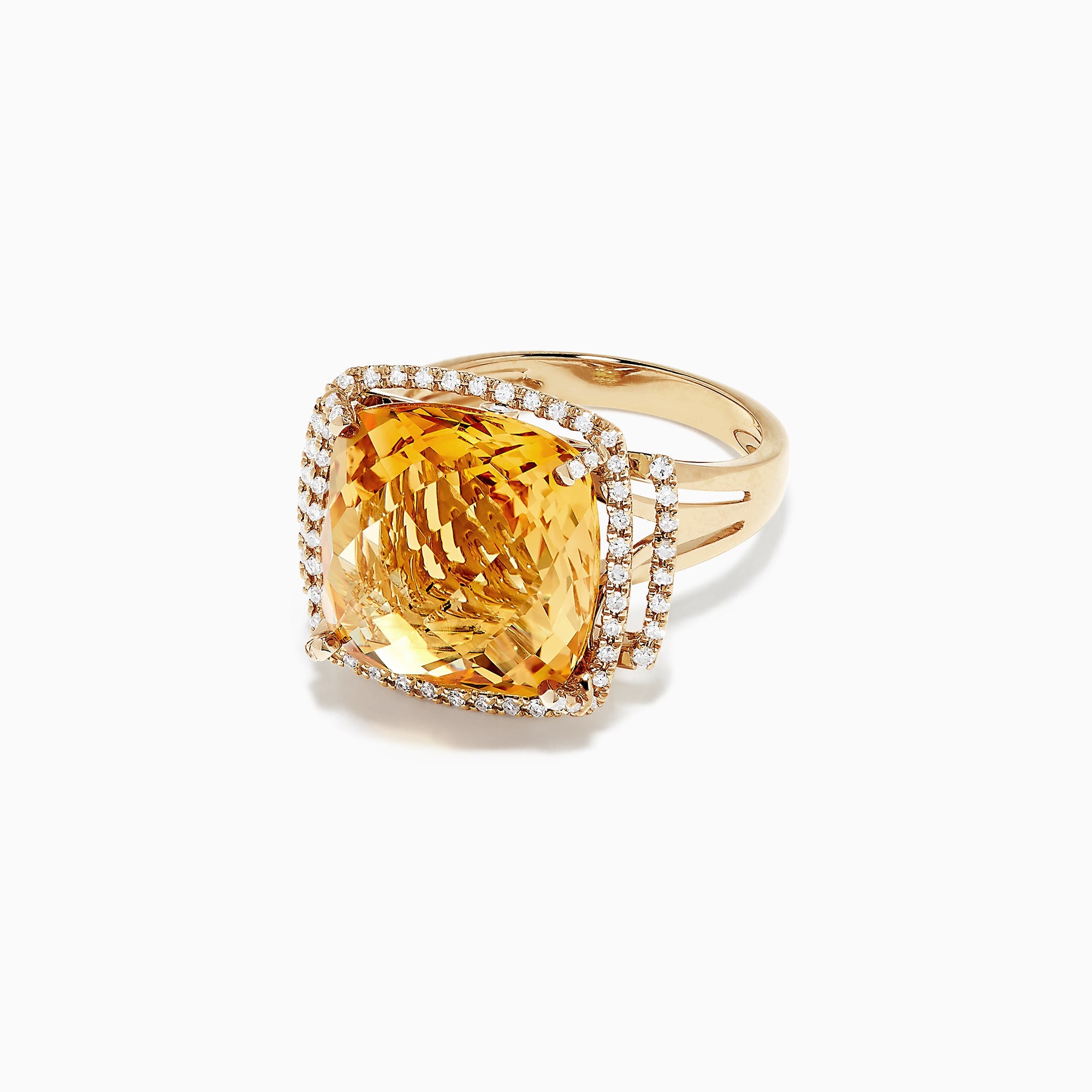 Sunset 14K Yellow Gold Citrine and Diamond Ring, 10.04 TCW