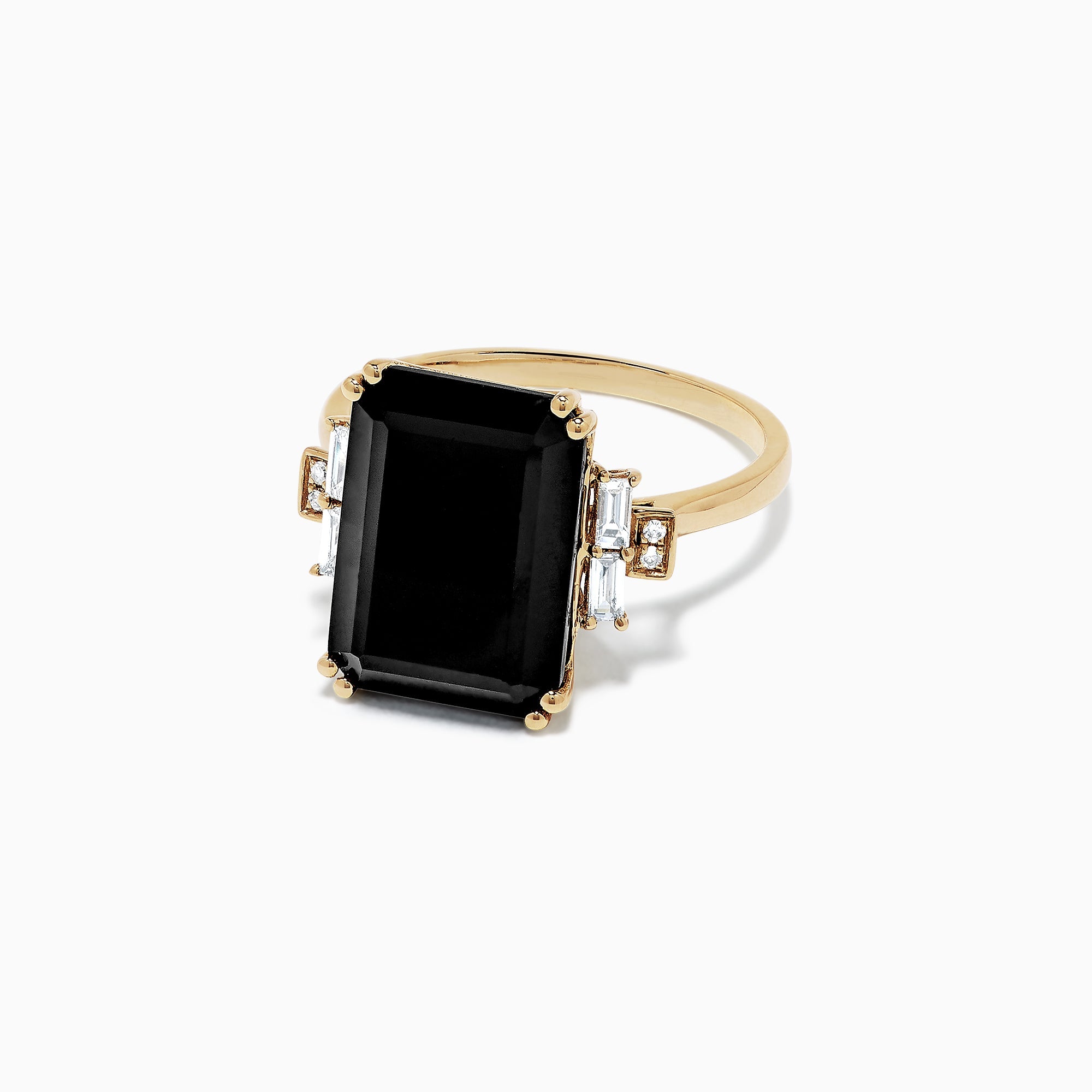 Eclipse 14K Yellow Gold Onyx and Diamond Ring, 6.73 TCW