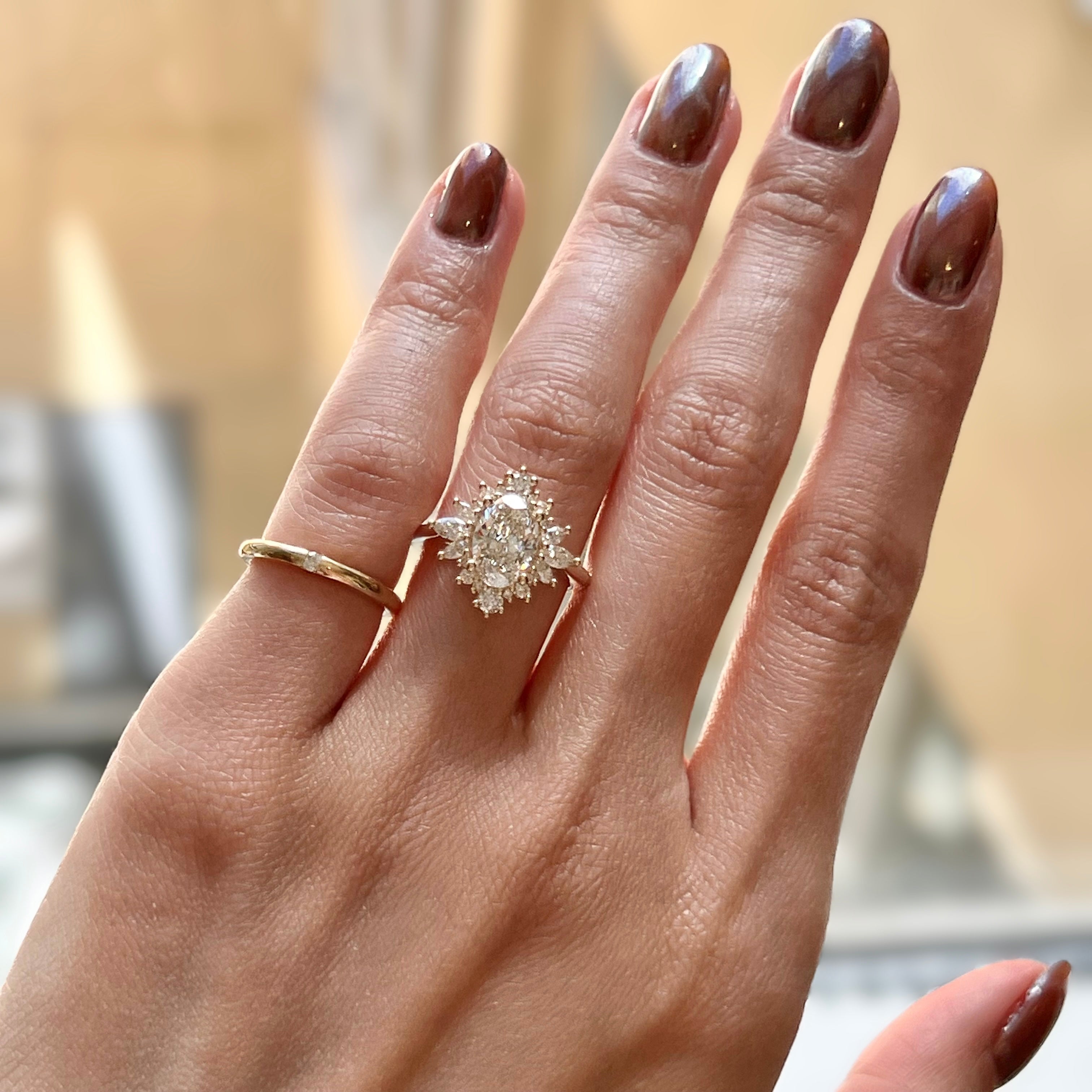 Split Payment - Lab Diamond Mila Wings Halo Engagement Ring, Oval With Marquise