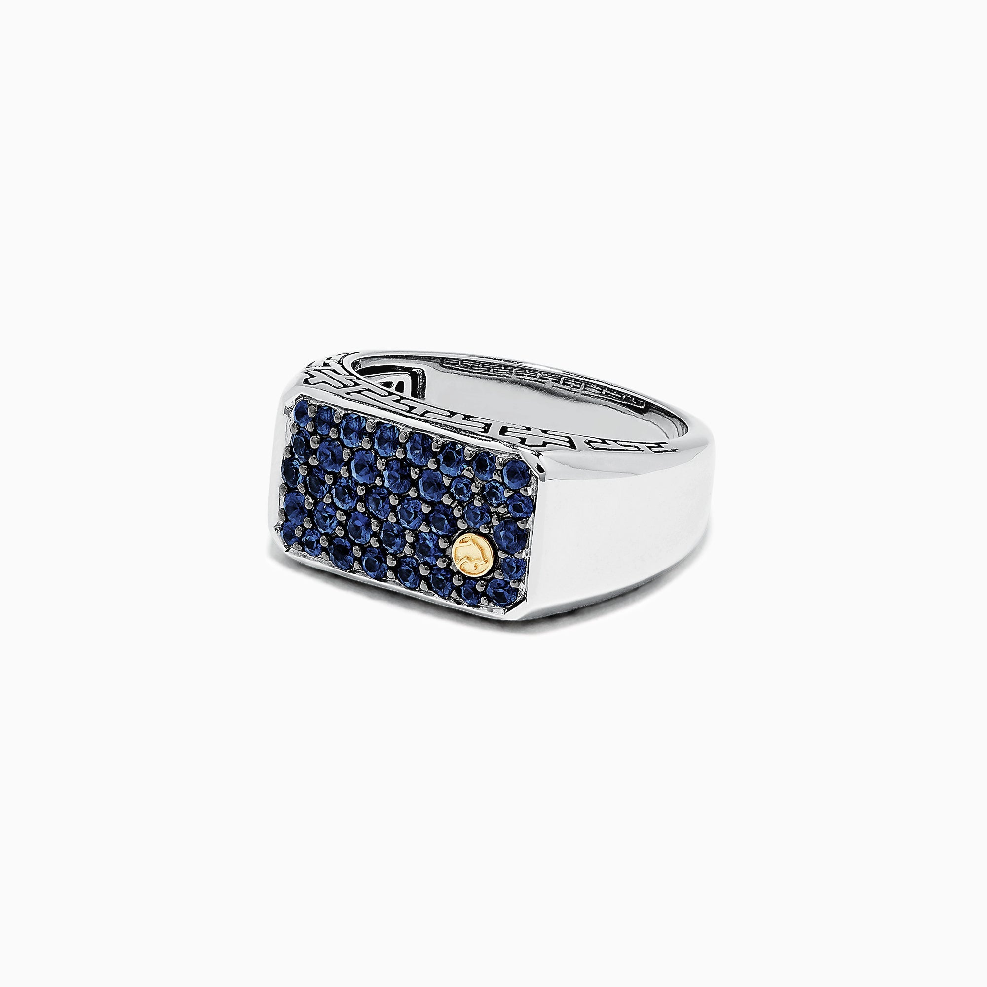 Men's Sterling Silver and Blue Sapphire Ring, 1.35 TCW