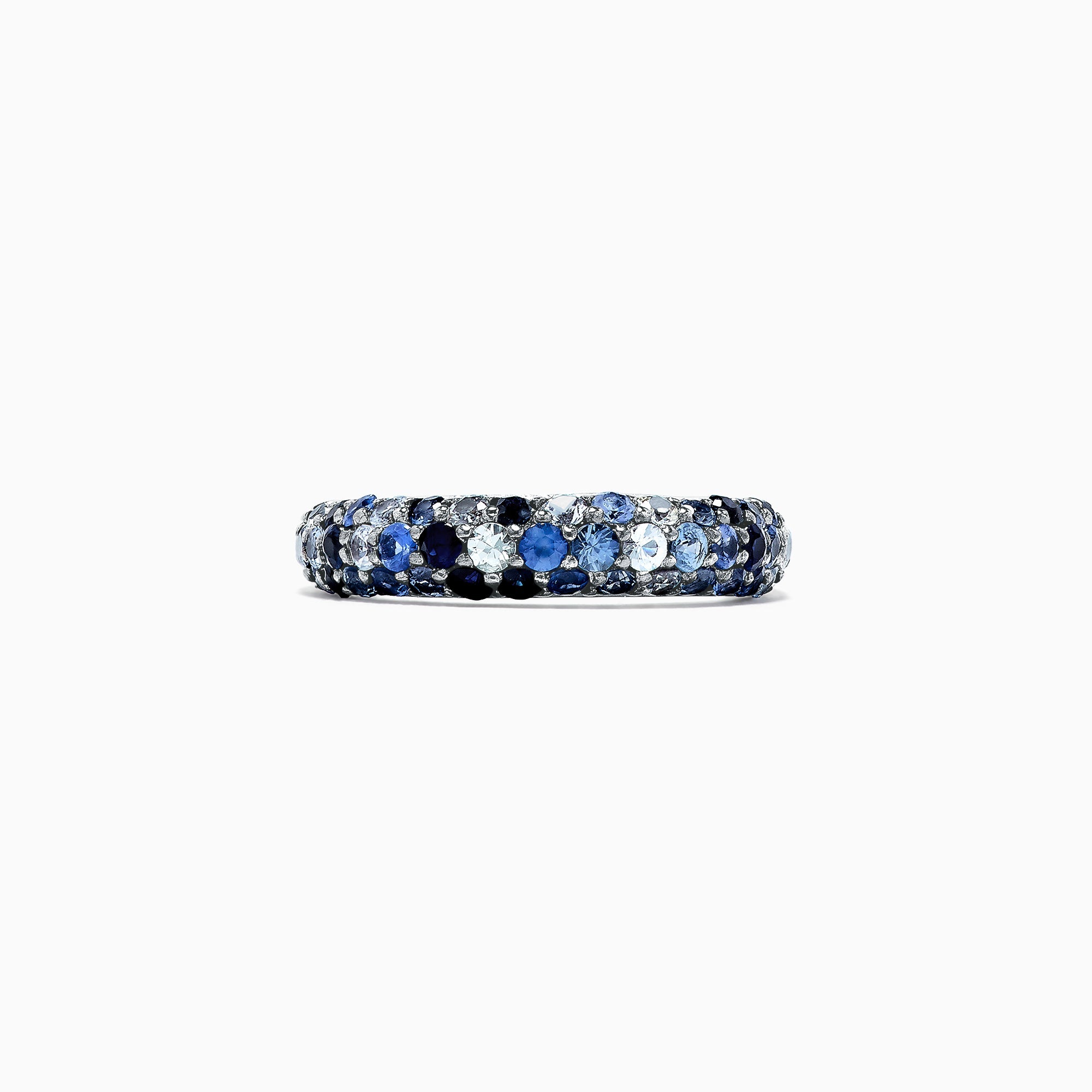 925 Sterling Silver Blue Sapphire Splash Ring, 1.80 TCW