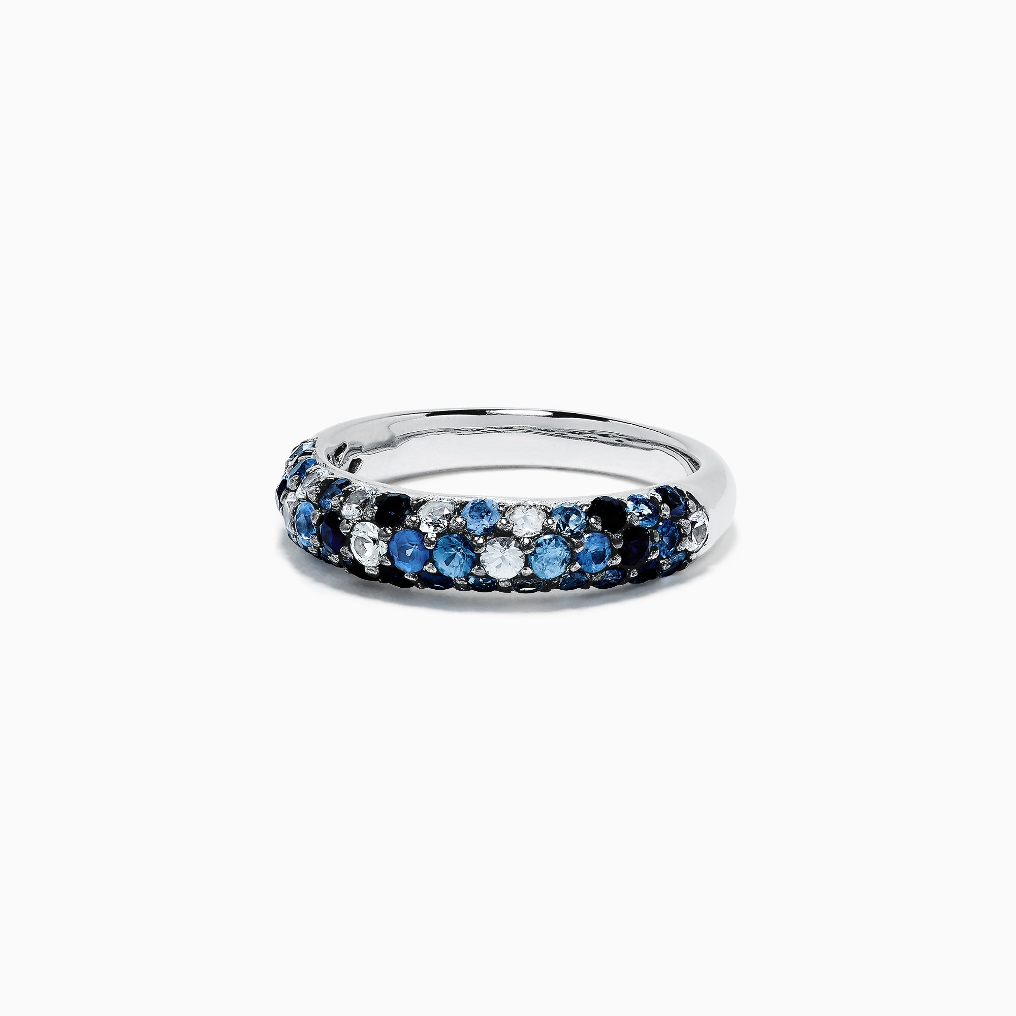 925 Sterling Silver Blue Sapphire Splash Ring, 1.80 TCW