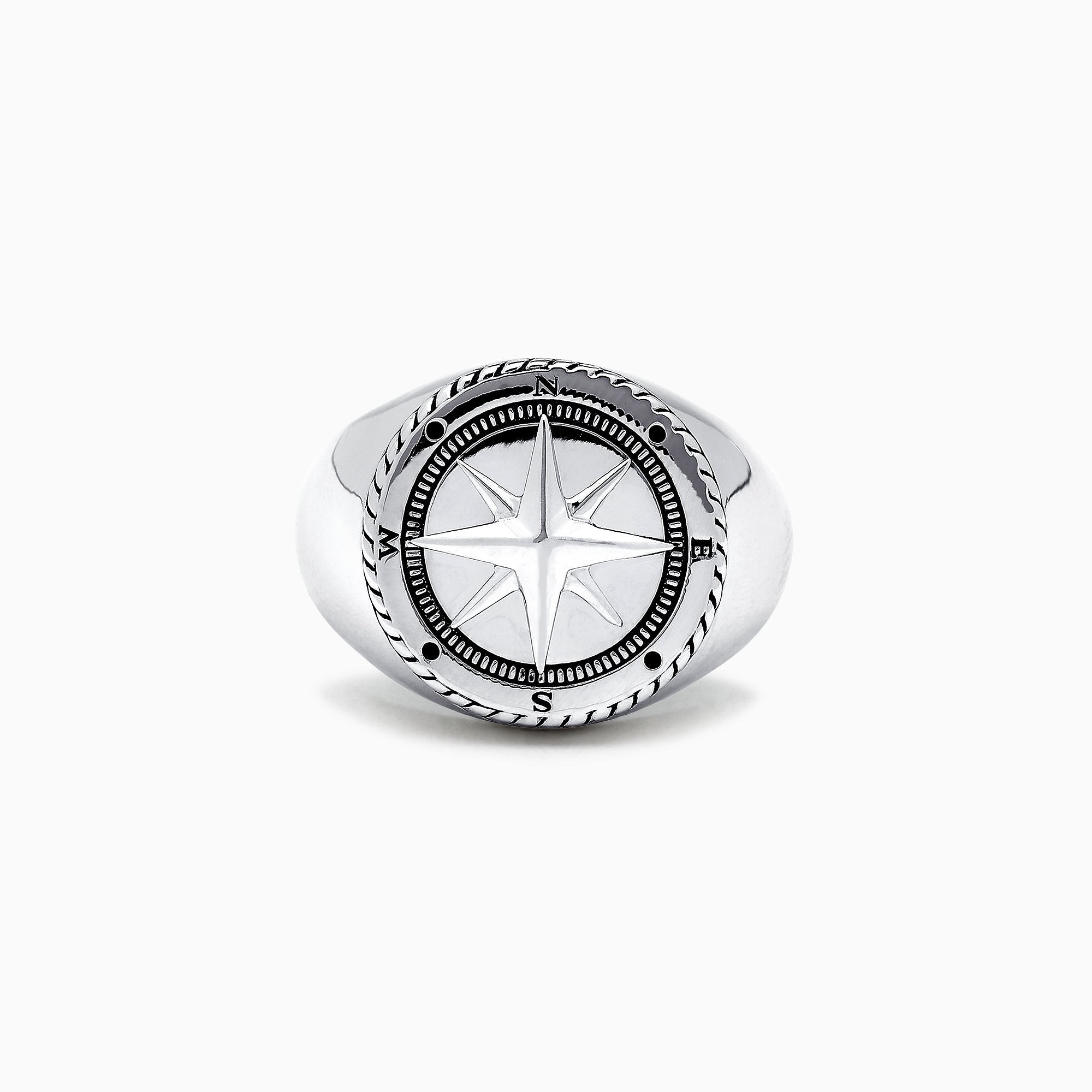 Men's Sterling Silver Compass Ring