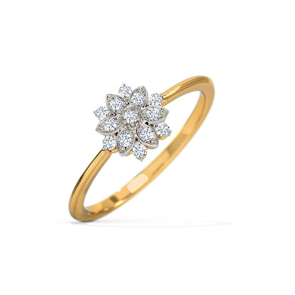 14k Floral Sparkle Ring