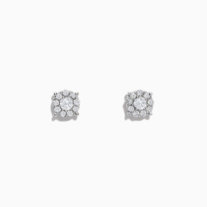 14K solid gold diamond hoop earrings for women with brilliant round-cut diamonds, perfect for luxury everyday wear.