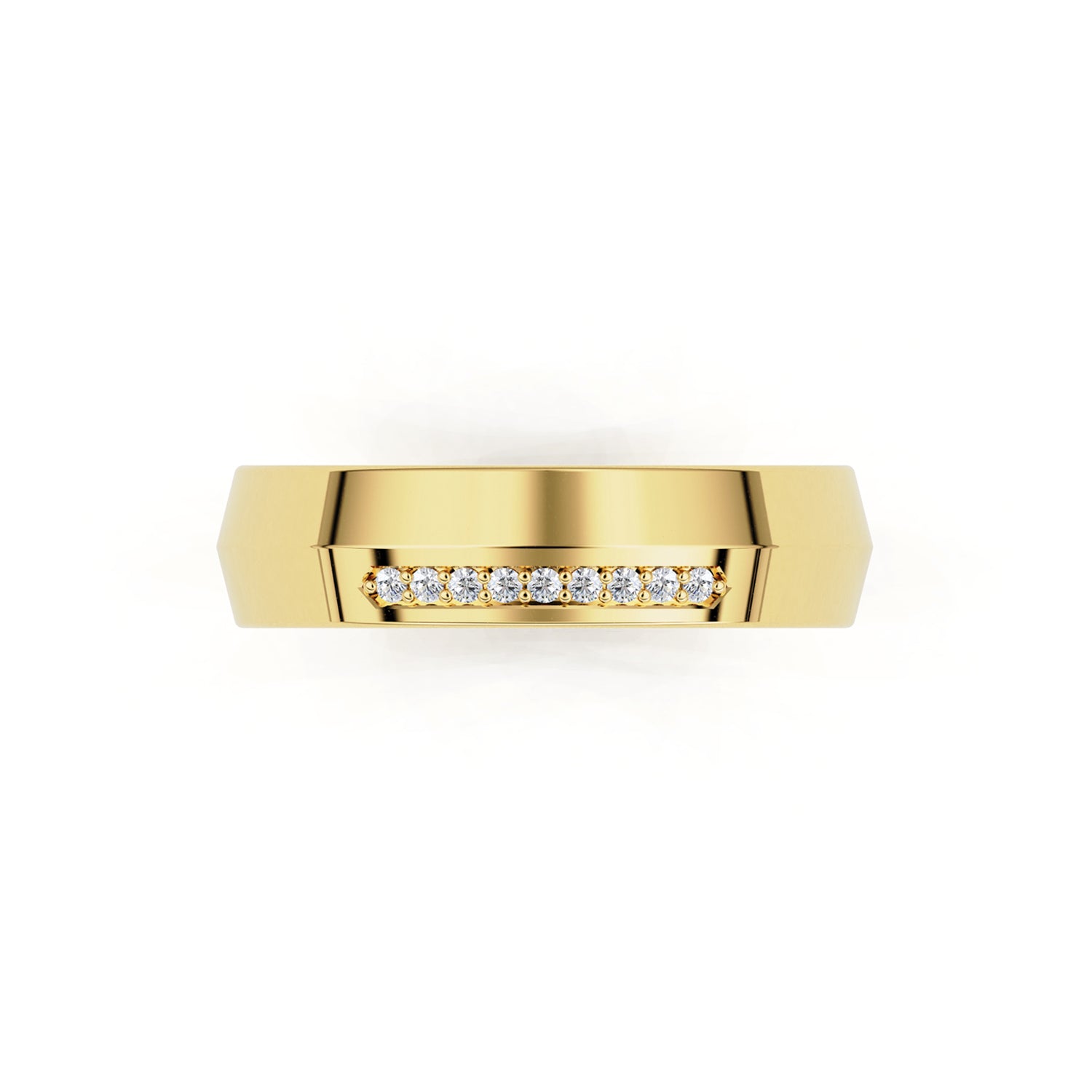 5.5mm Pavé Knife Edge Forever Wedding Band, 14k Gold