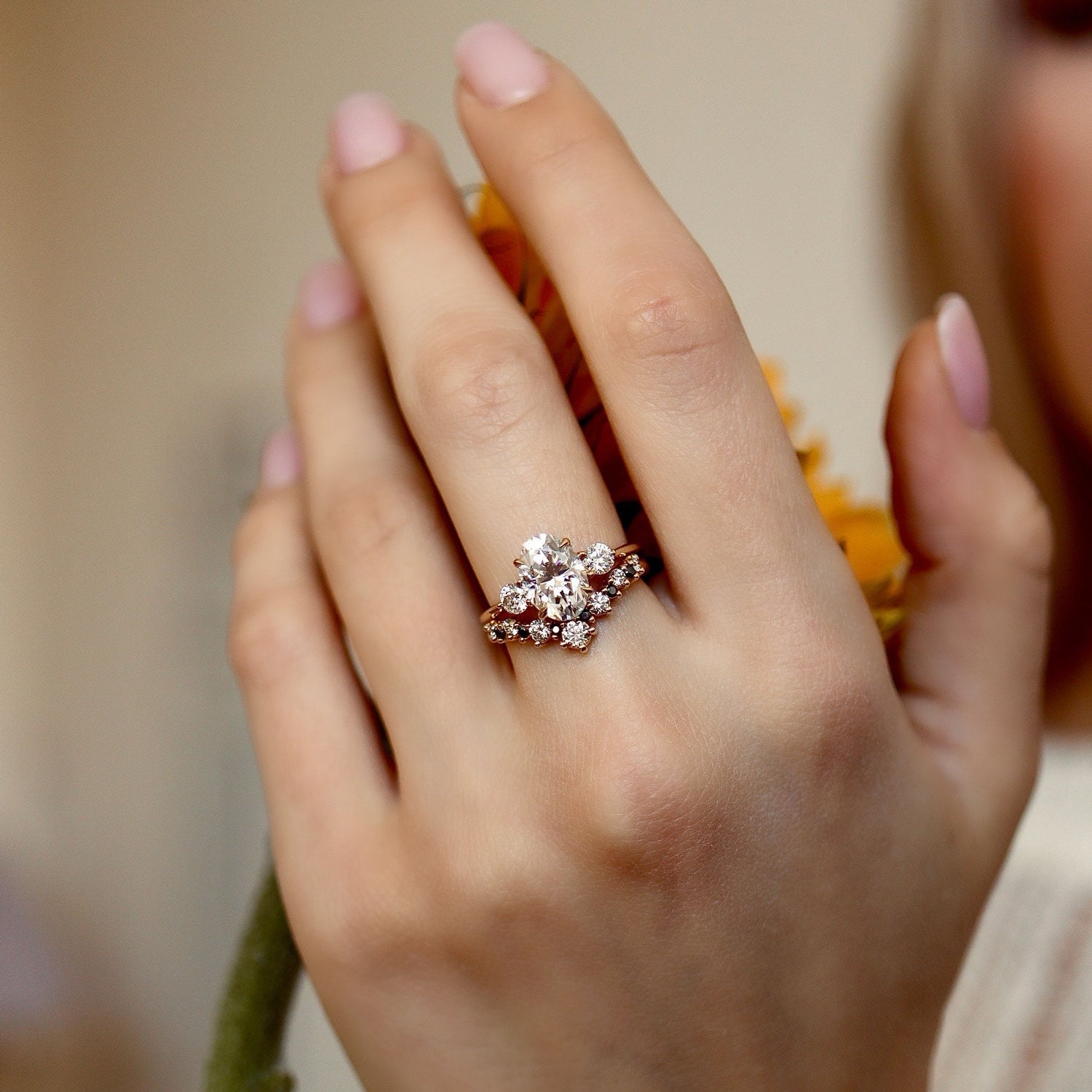 Big Cavendish V Half Eternity Band, Natural Diamond