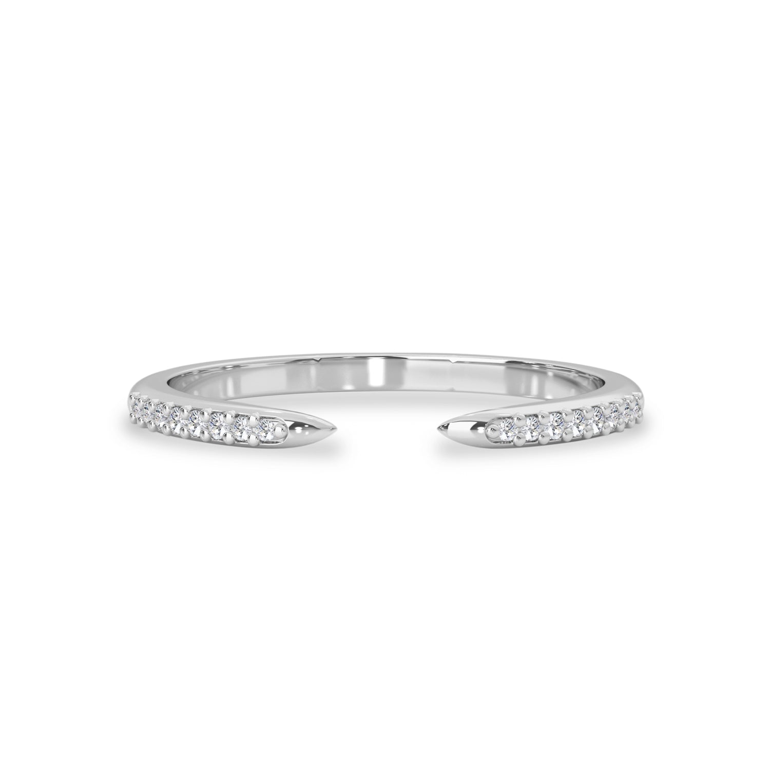 FlexFives Jewels Signature Tapered Open Eternity Ring, Round Brilliant With Pave