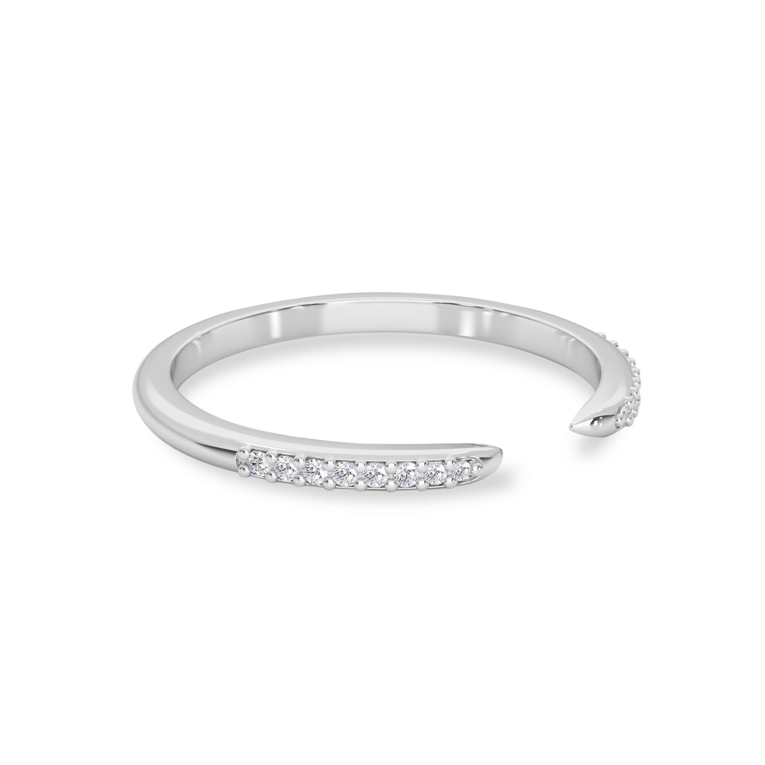 FlexFives Jewels Signature Tapered Open Eternity Ring, Round Brilliant With Pave