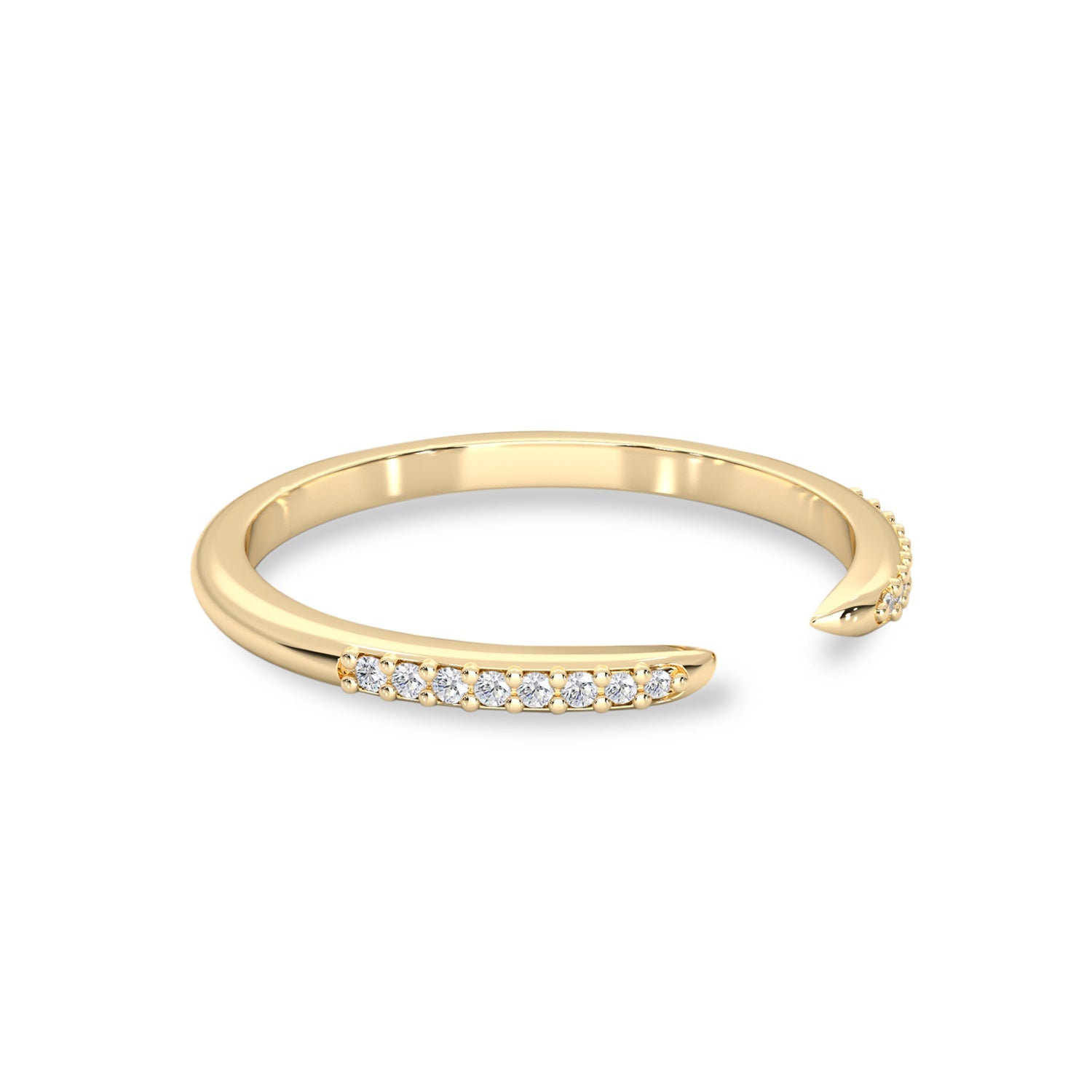 FlexFives Jewels Signature Tapered Open Eternity Ring, Round Brilliant With Pave