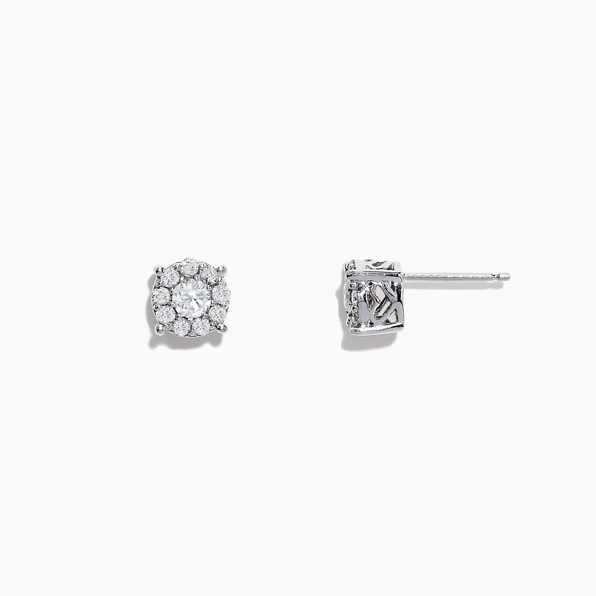 14K solid gold diamond hoop earrings for women with brilliant round-cut diamonds, perfect for luxury everyday wear.